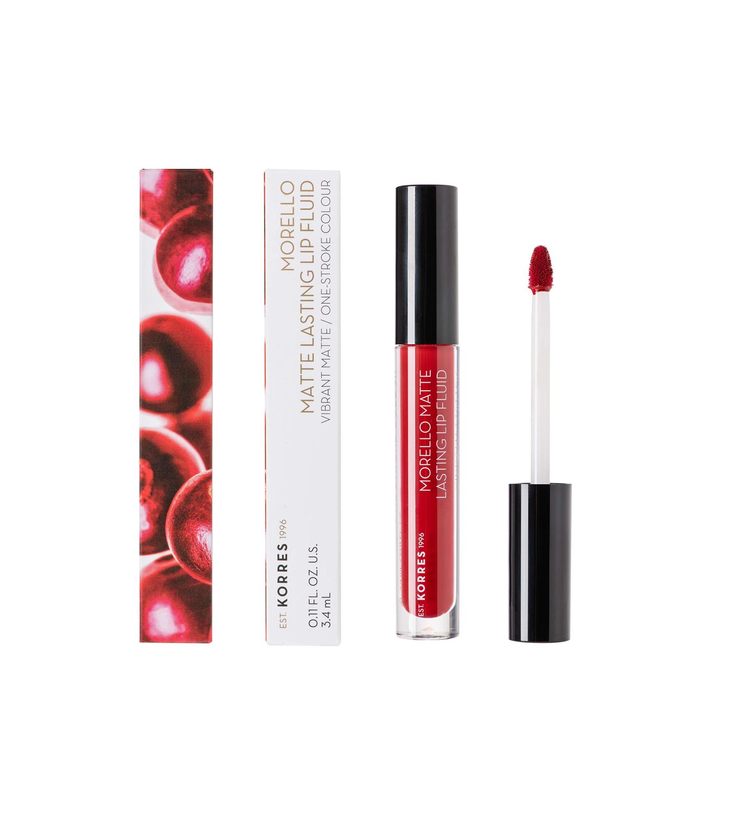 KORRES MORELLO Matte Lasting Lip Fluid - No. 59 Brick Red Pack of 12 x 3.4 ml - Buy Online on GoSupps.com