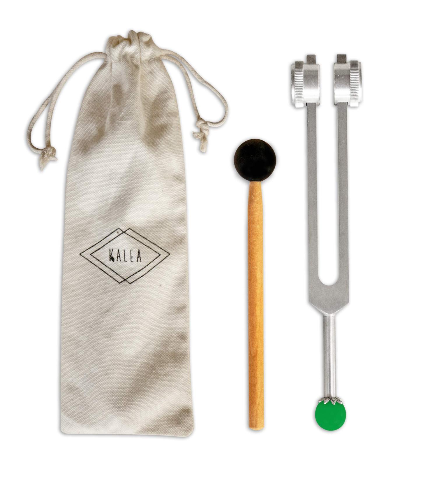 OM Tuning Fork 136.1 HZ Weighted with Buddha Bead Base - Green for Heart Chakra Healing - Buy Online on GoSupps.com