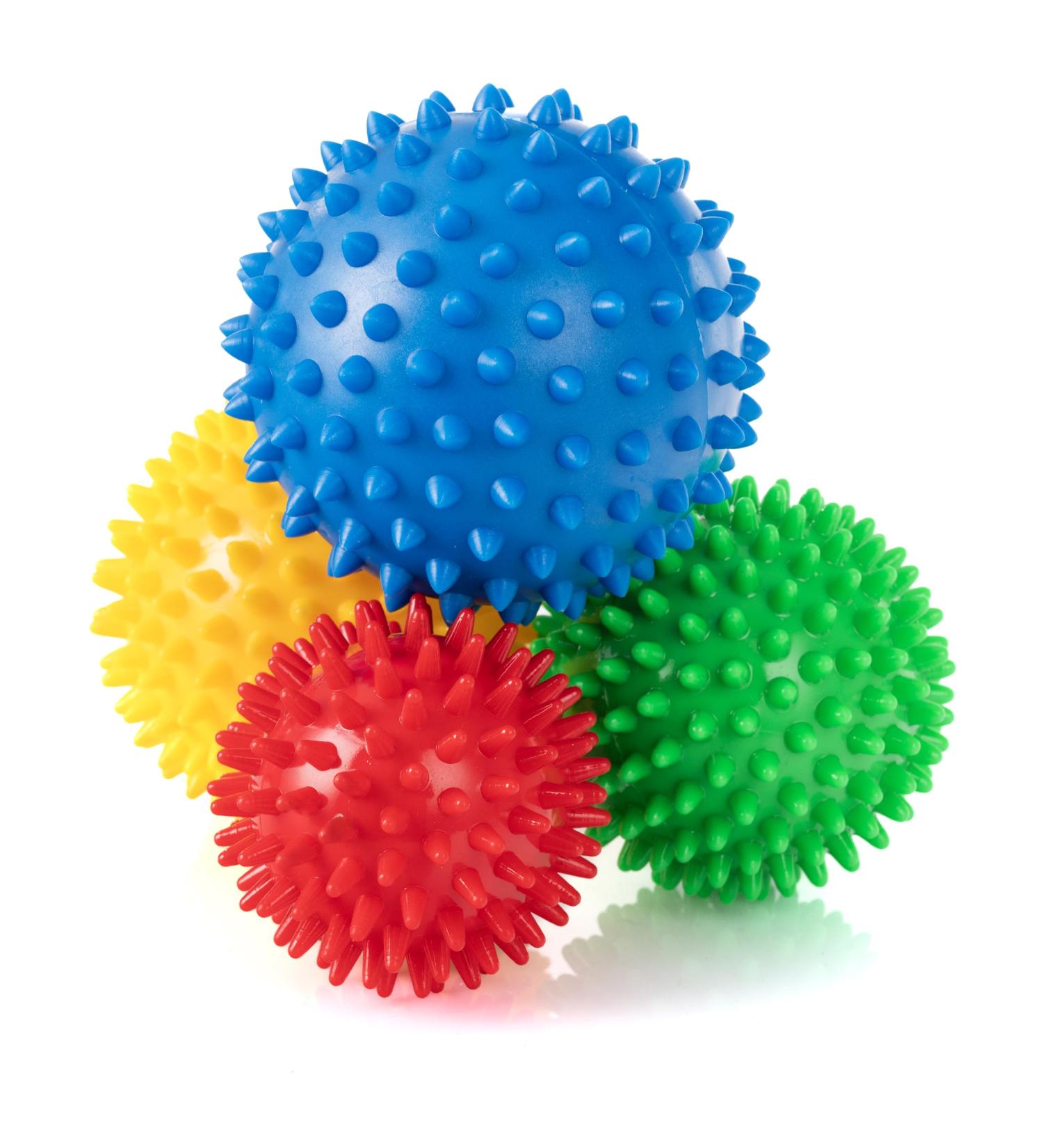 Fizyo Igelball 4er Set Massage Globe Set for Reflex Zones Muscle Relaxation & Pain Relief | Spiked Balls for Hand Foot & Back Massage - Buy Online on GoSupps.com