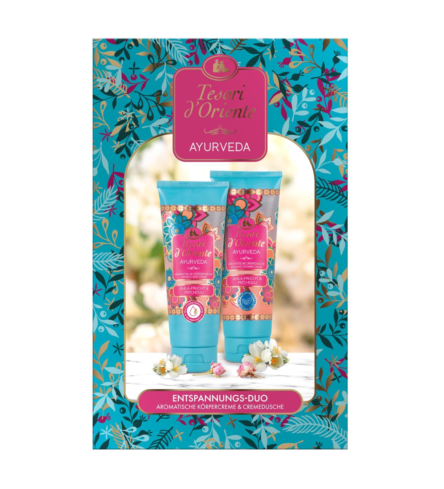 Tesori d'Oriente Ayurvedic Gift Set - CREMEDUSCHE & Body Cream 250ml | Aromatic Body Care for Wellness & Relaxation - Buy Online on GoSupps.com