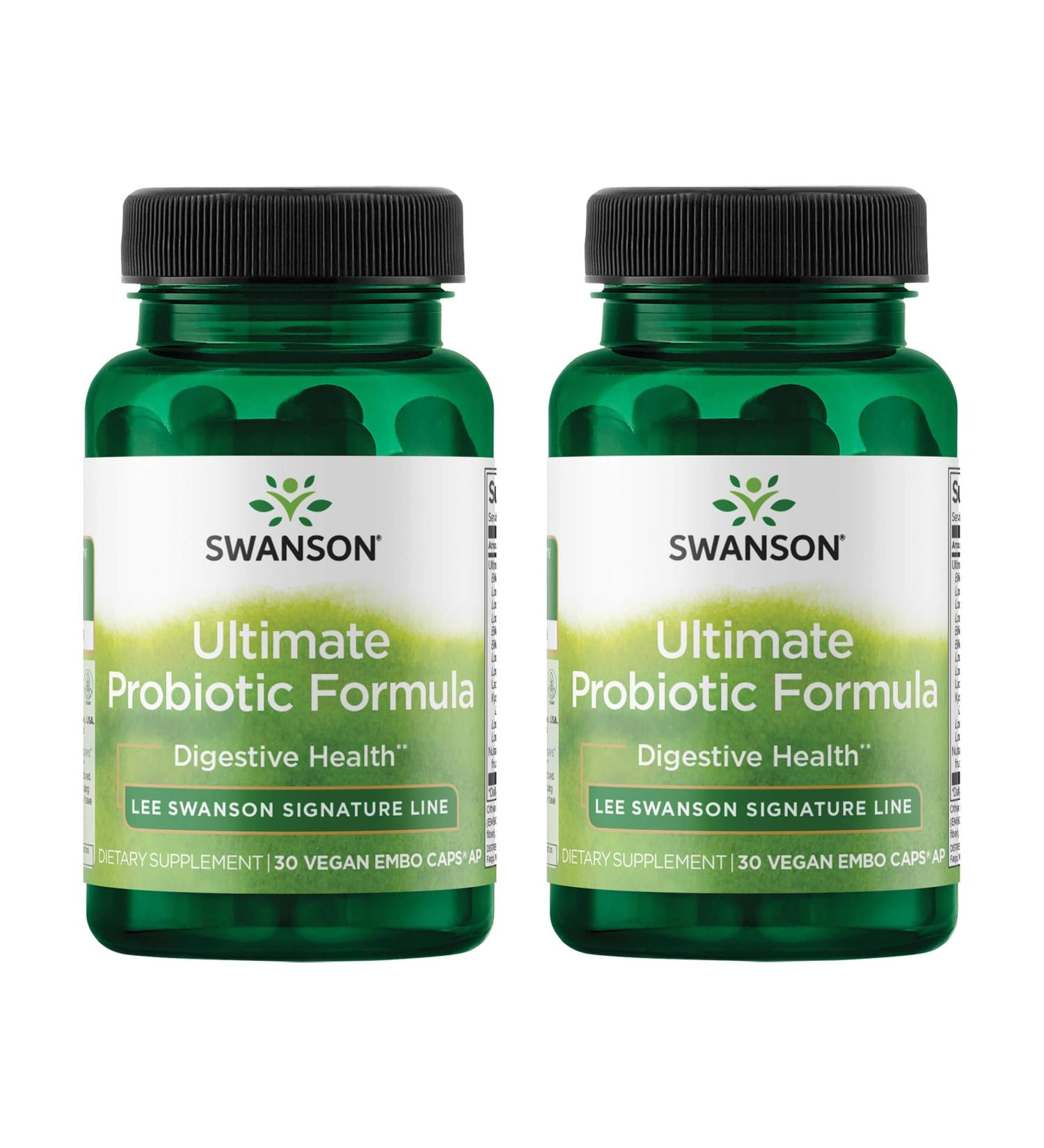 Swanson Ultimate Probiotic Formula Digestive Health Immune System Support 66 Billion CFU Prebiotic NutraFlora scFOS 30 DRcaps Veggie Capsules (Caps) (2 Pack) - Buy Online on GoSupps.com