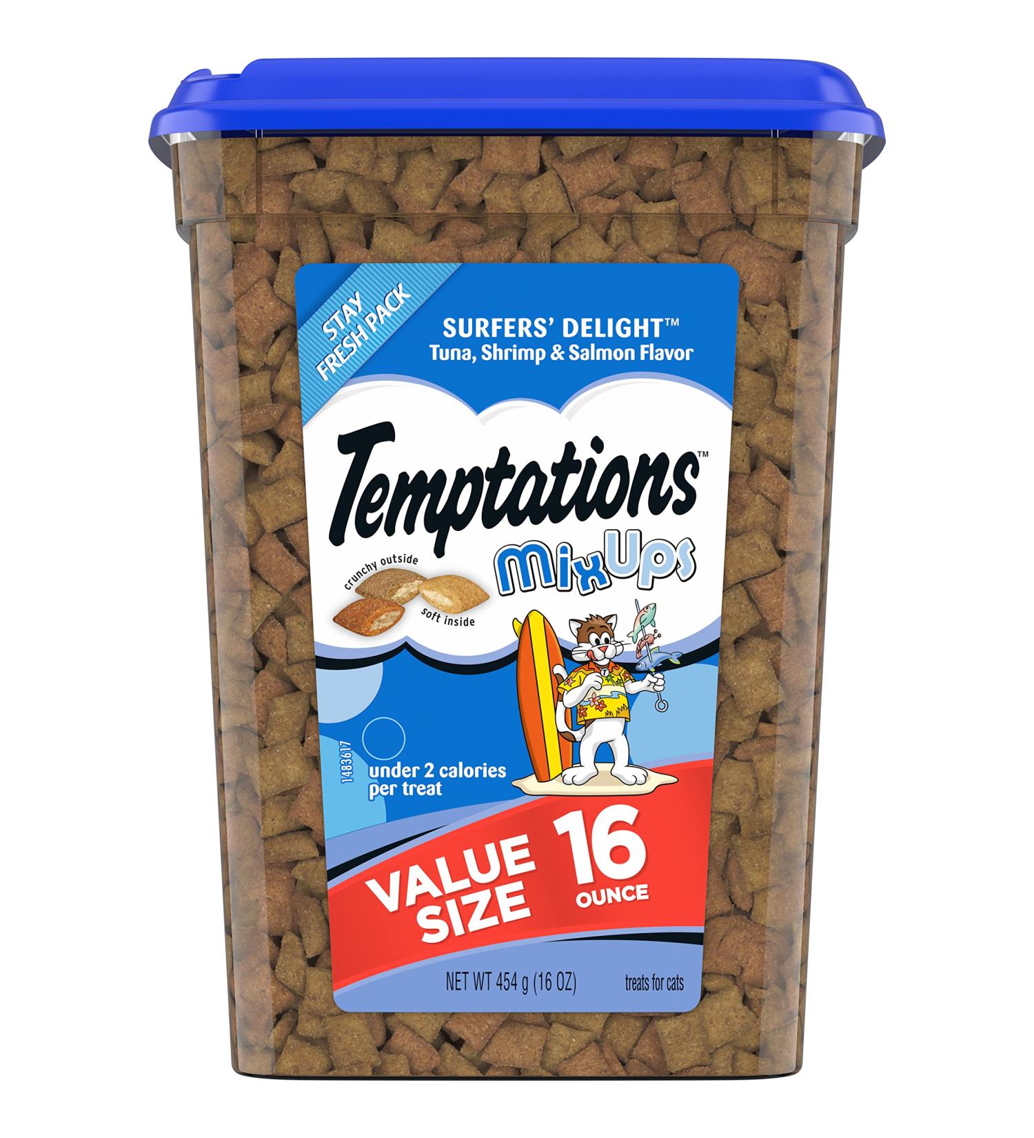 TEMPTATIONS MixUps Surfers' Delight Cat Treats - Crunchy and Soft - 1 Pound (Pack of 1) - Buy Online on GoSupps.com