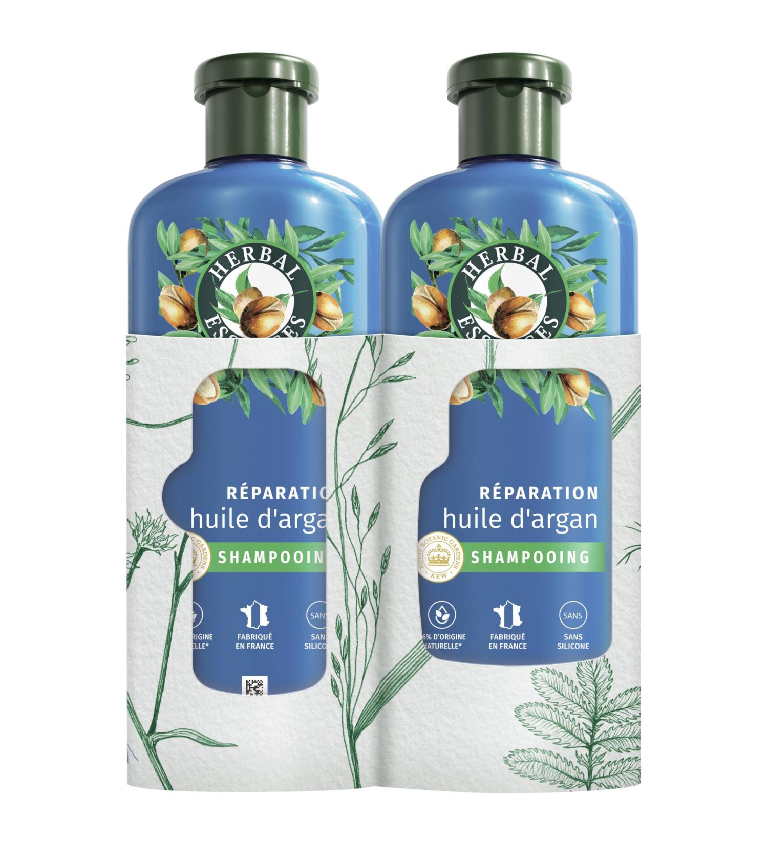 Herbal Essences Repair Shampoo Argan Oil 2x250ml Damaged Hair Intense Nourishment for Soft and Smooth Hair Natural Ingredients Silicone Free Vegan - Buy Online on GoSupps.com