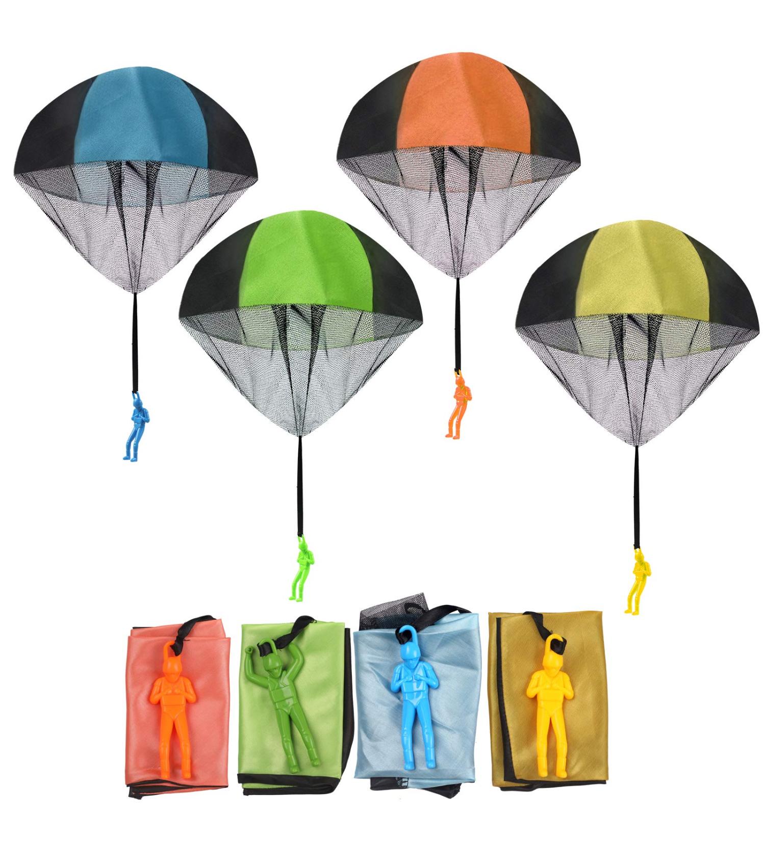 Parachute Toy for Kids - 4 Pack Hand-Throw Parachutists | Outdoor Flight Games & Gifts - Buy Online on GoSupps.com