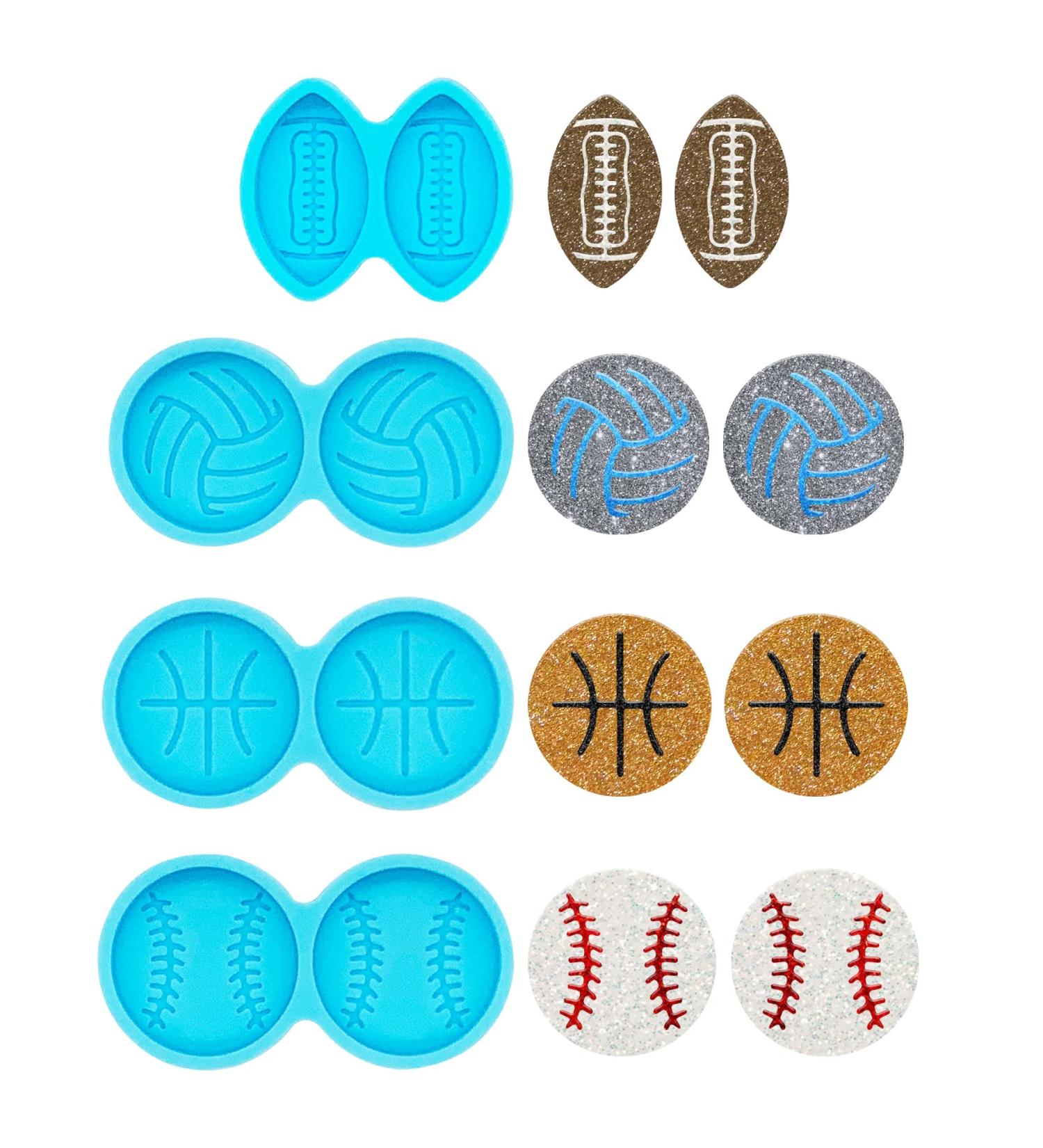 4 Pairs Ball Stud Earring Silicone Resin Mold for DIY Jewelry Crafting - Buy Online on GoSupps.com
