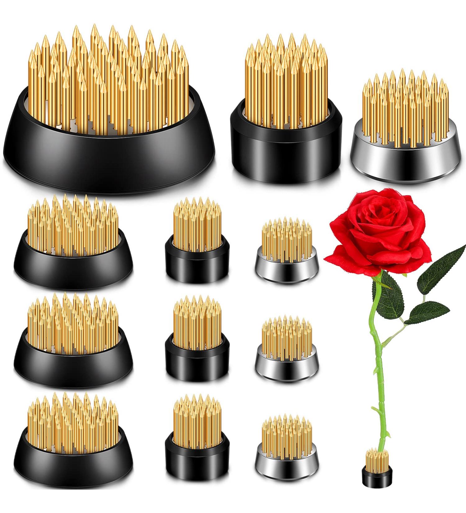 12-Piece Gold Flower Frogs for Arrangements - Floral Pin Holders for Vase Ikebana Decoration - Japanese Flower Holder Set (0.91-1.34 Inch) - Buy Online on GoSupps.com