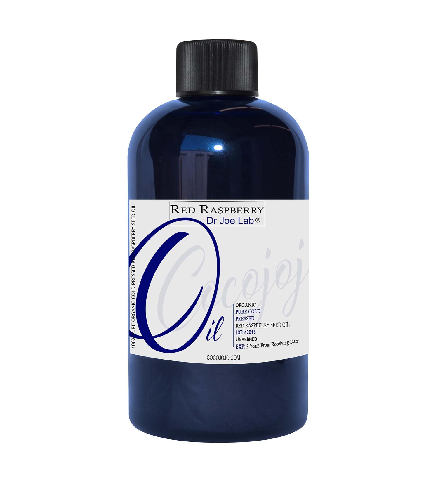 Dr Joe Lab Red Raspberry Seed Oil 4 oz 100% Pure Natural Cold Pressed Unrefined Extra Virgin - Therapeutic Grade A for Hair Skin Body Nail and Beard