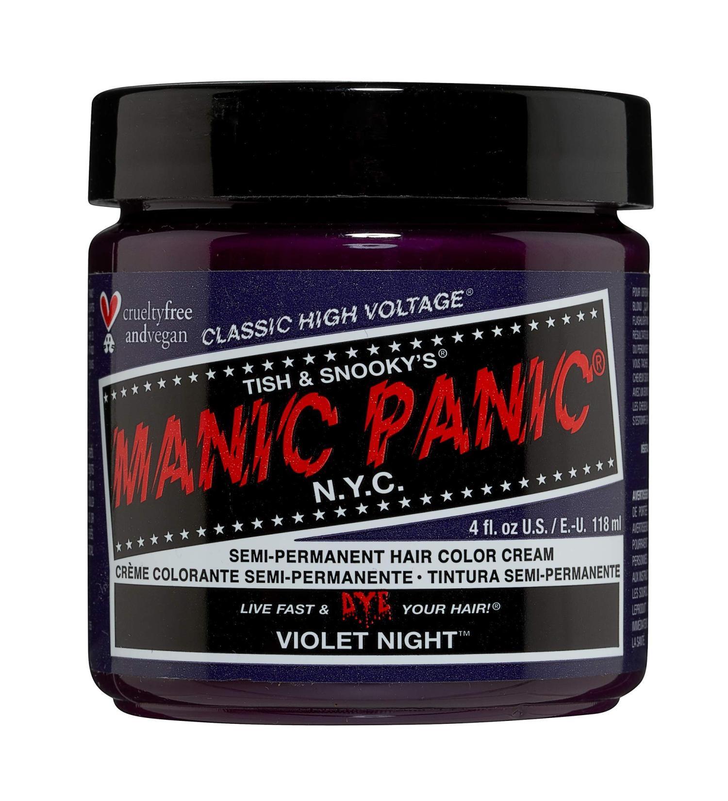 Manic Panic Violet Night Hair Dye - Vegan Cruelty-Free Purple Semi-Permanent 118ml - Buy Online on GoSupps.com