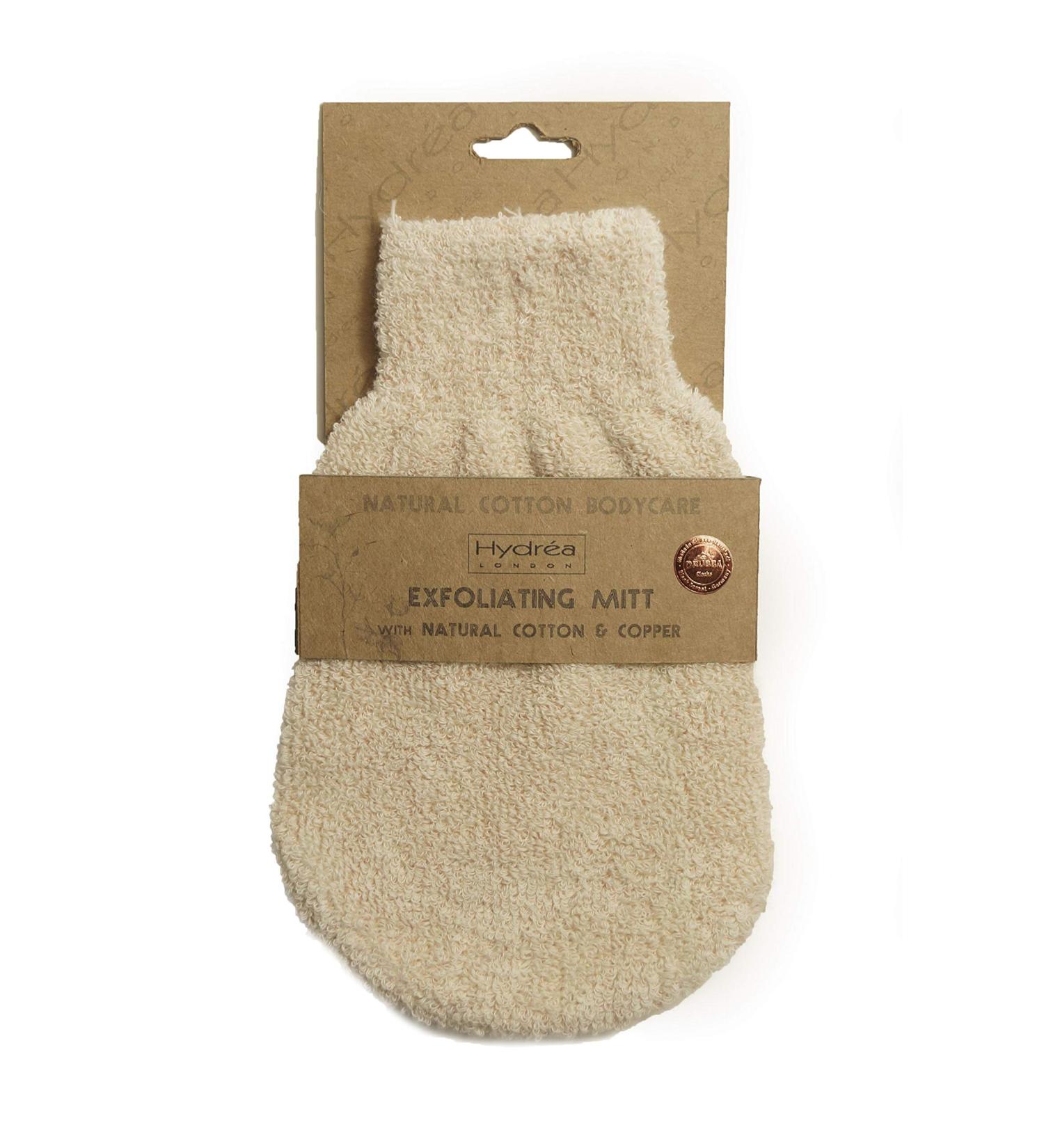 Exfoliating wash glove cotton with copper