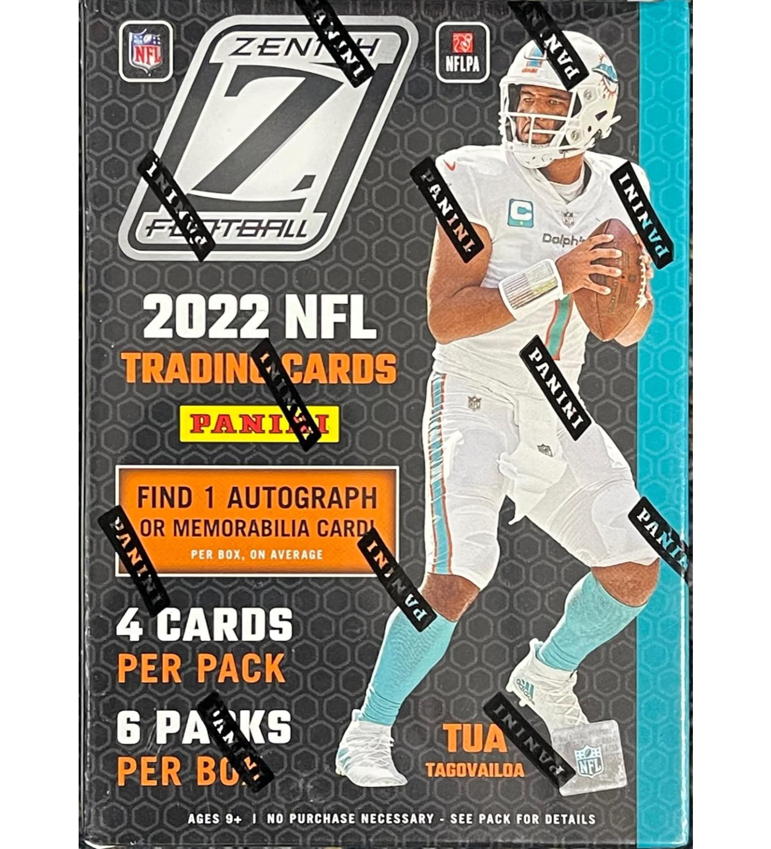 2022 Panini Zenith Football Trading Cards Blaster Box (6 packs/4 cards per pack)