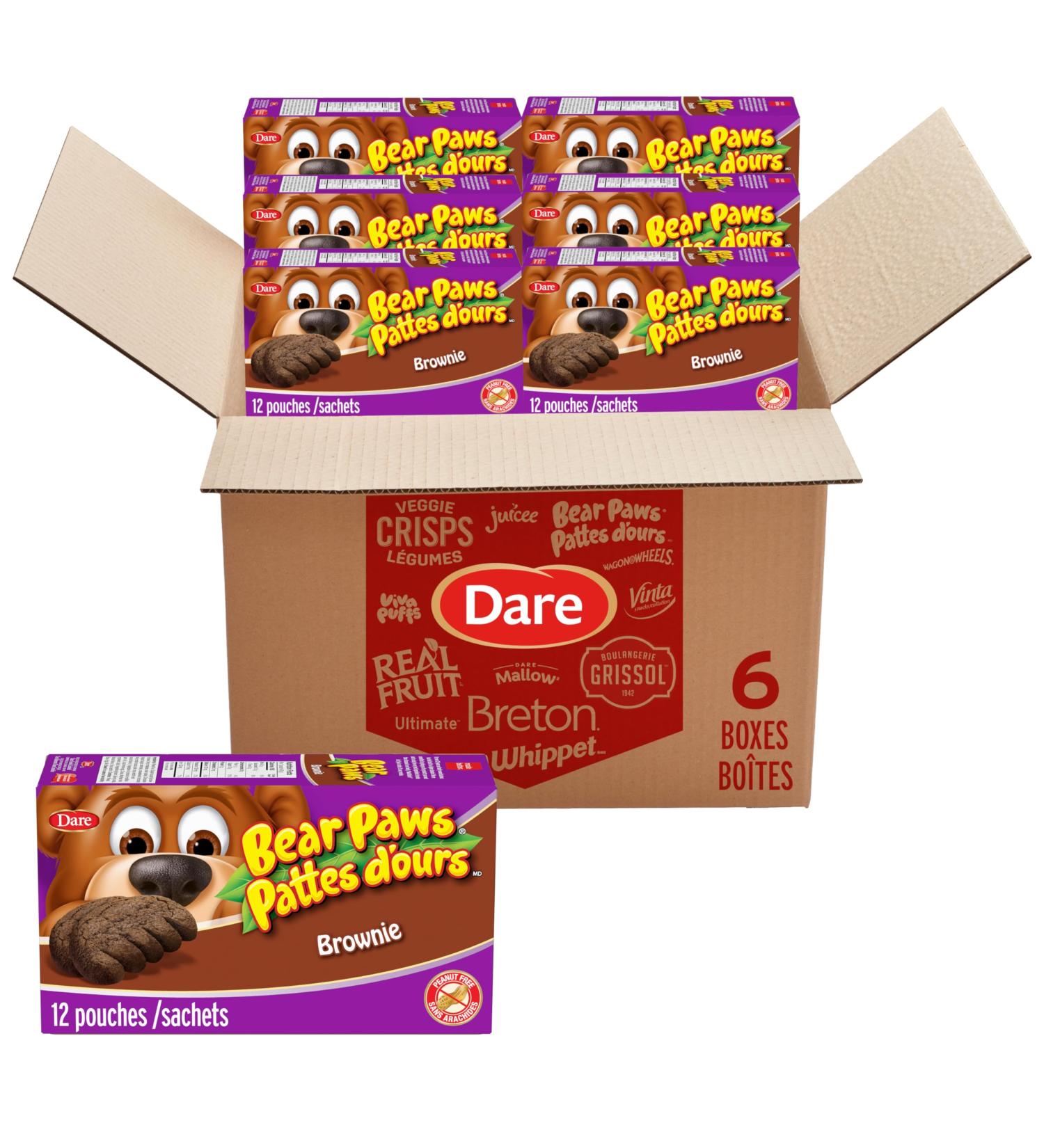 Bear Paws Brownie Cookies (Pack of 6) - Soft Cookie Snack Packs Family Size Peanut Free School Snacks 6x480g 72 pouches Brownie Pack of 6x480g (72 Pouches) - Buy Online on GoSupps.com