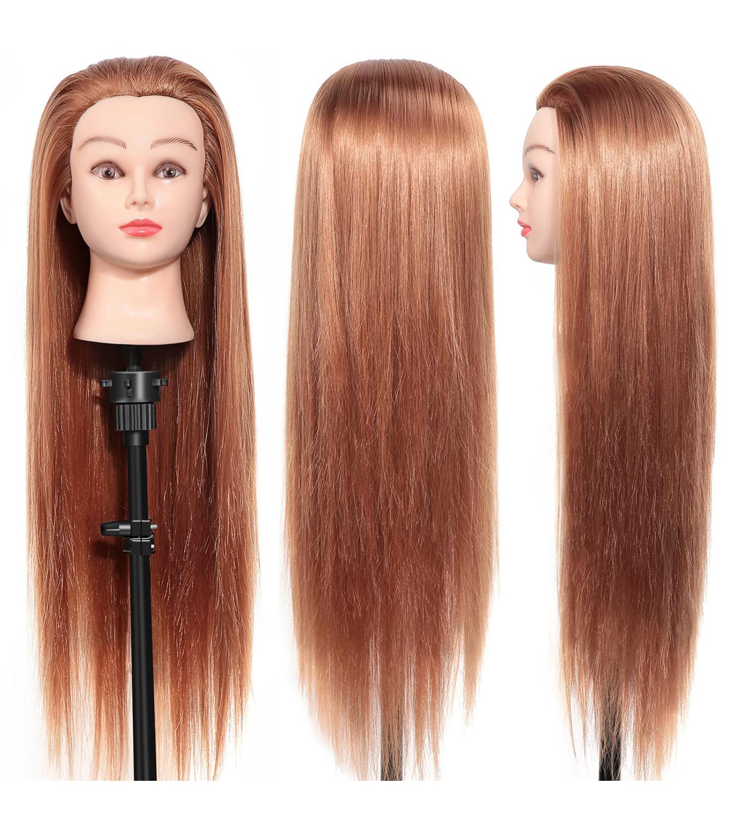 Frising Head Exercise Head - Professional 66 cm Brown Makeup Training Head for Hairdressers & Cosmetology - Buy Online on GoSupps.com