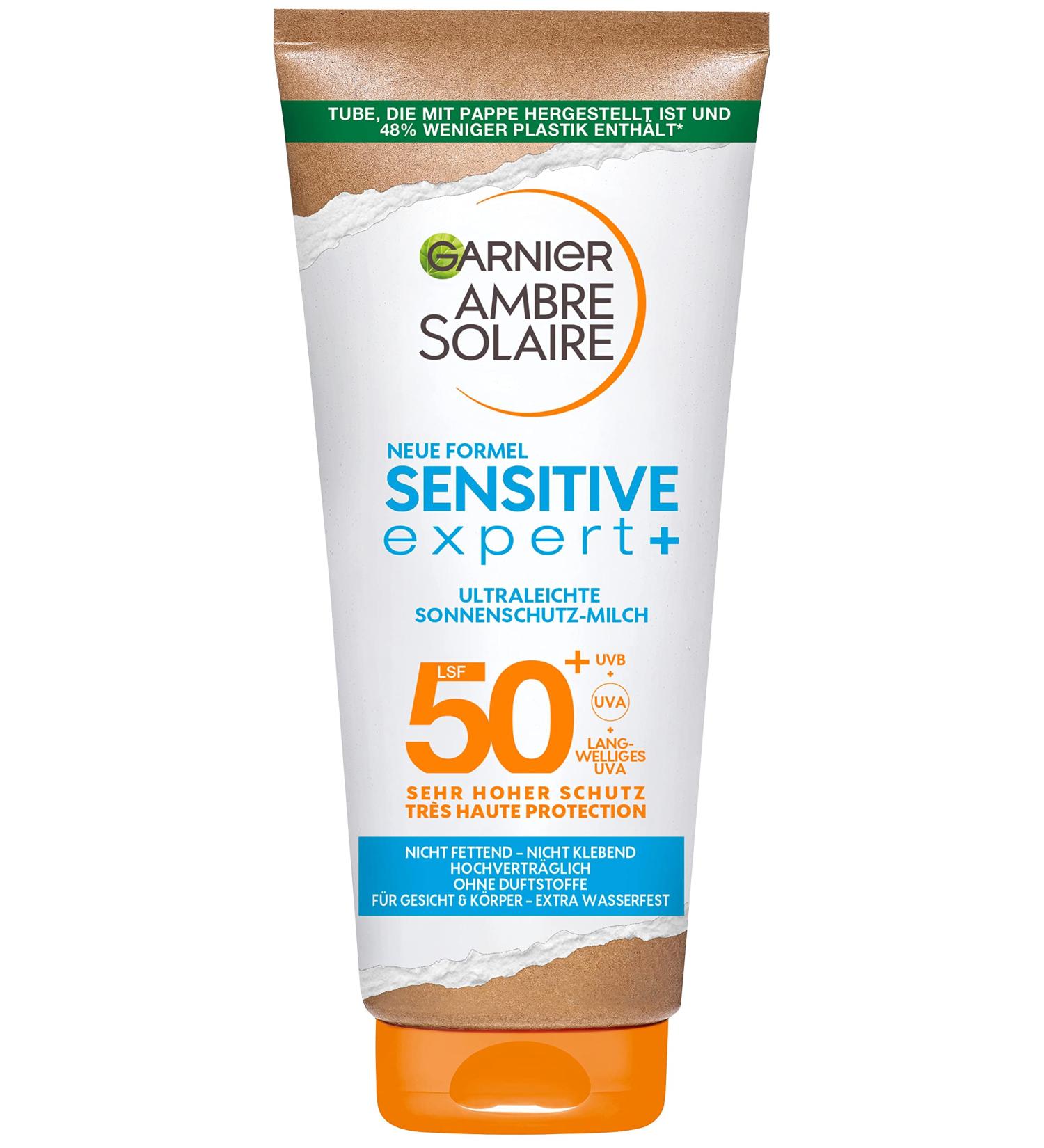 Garnier Ambre Solaire Sensitive Expert+ Sun Protection Milk SPF 50+ for Light & Sensitive Skin - 200ml (1 Pack) - Buy Online on GoSupps.com