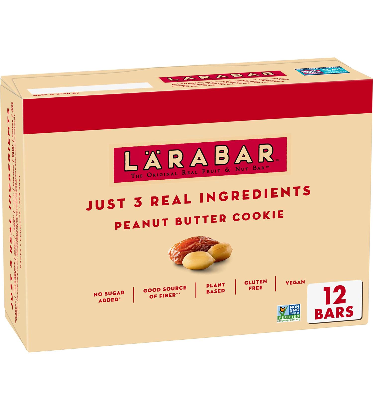 Larabar Peanut Butter Cookie Fruit & Nut Bar - Gluten Free Vegan, 1.7 oz (Pack of 12) - Buy Online on GoSupps.com