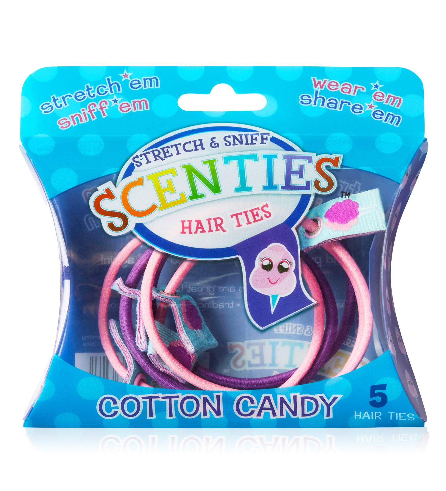 Scenties Cotton Candy Scented Hair Bands 5 Pack | Cute Ponytail Holders for All Hair Types | Gentle No-Damage Elastic Hair Ties for Kids - Buy Online on GoSupps.com