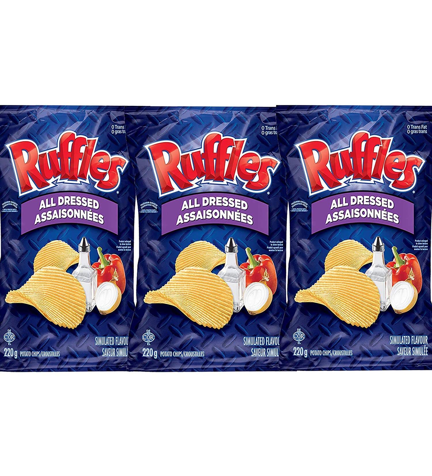 Ruffles All Dressed Potato Chips 220g (3-Pack)