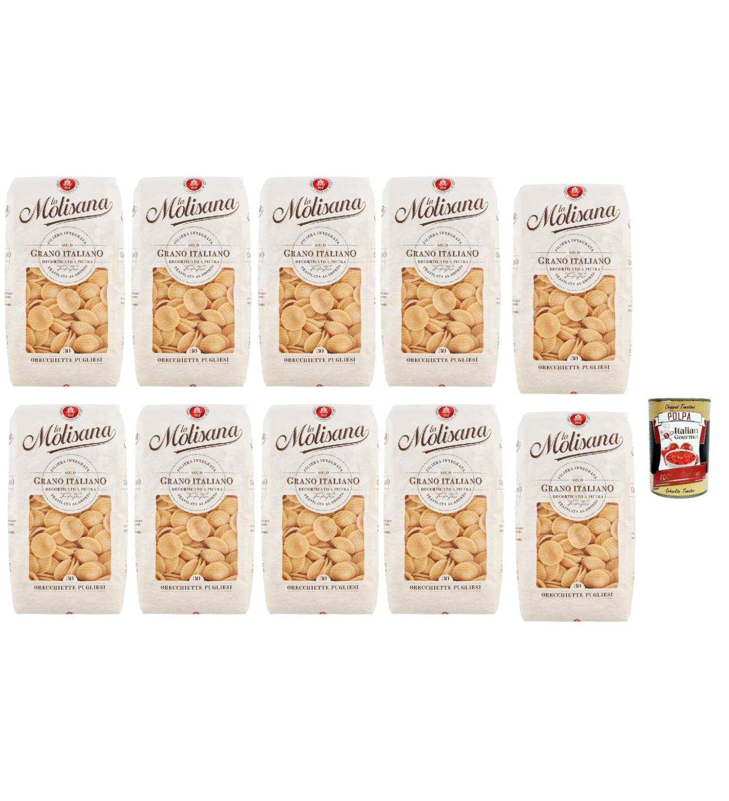  Italian Gourmet E.R. La Molisana Orecchiette Pugliesi N. 30 Slow-Processed Pasta Hard Wheat Semolina Bronze Pasta 500 g + Gourmet Pulp Italian Gourmet Pulp 400 g - Buy Online on GoSupps.com