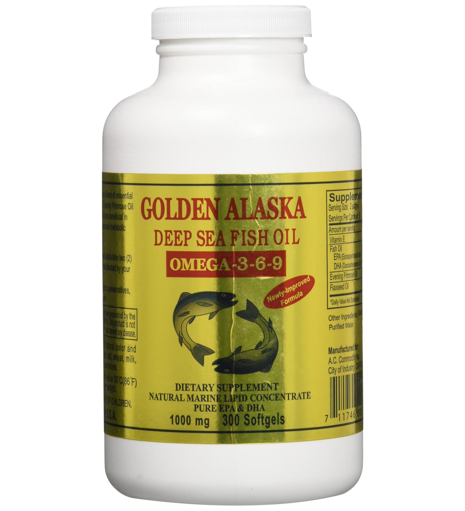 Golden Alaska Deep Sea Omega-3-6-9 Fish Oil 1000mg Softgels - 300 Count Pack - Buy Online on GoSupps.com