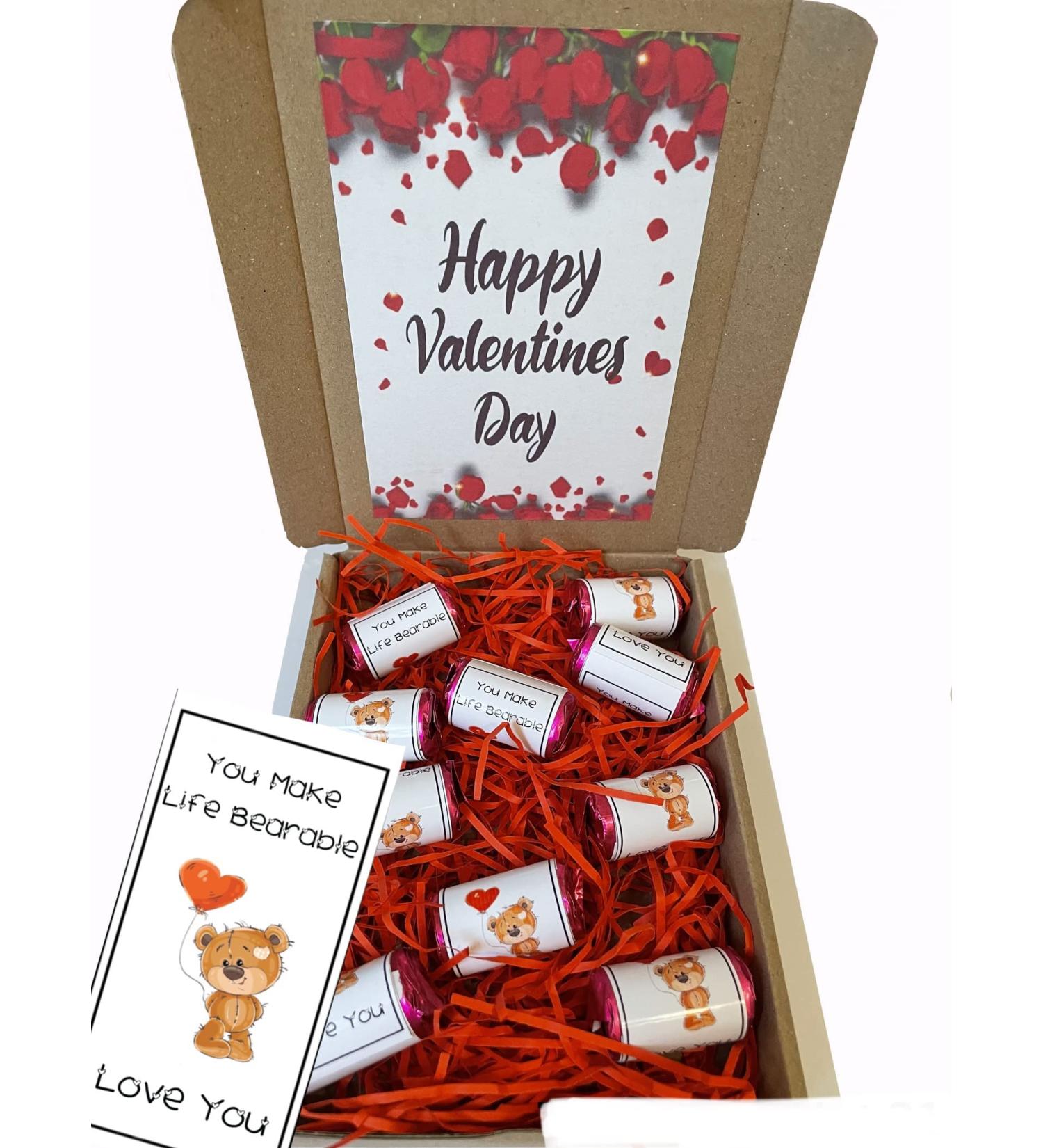 Valentine s Day Love heart Sweets with wrappers in box- teddy- gift box - Buy Online on GoSupps.com