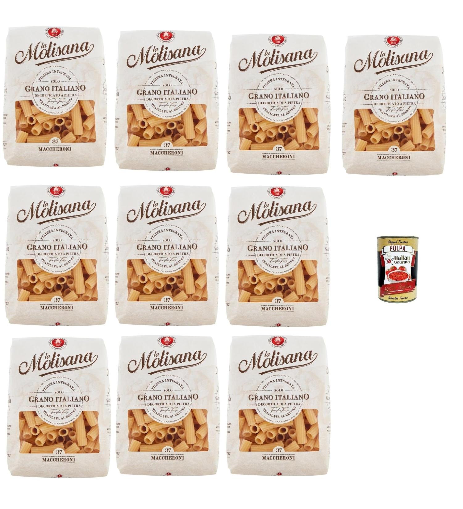  Italian Gourmet E.R. La Molisana Maccheroni N. 37 Pasta Lenta Lavorazione Durum Wheat Semolina Pasta 500g + Pulp Italian Gourmet Pulp 400g Pack of 10 - Buy Online on GoSupps.com