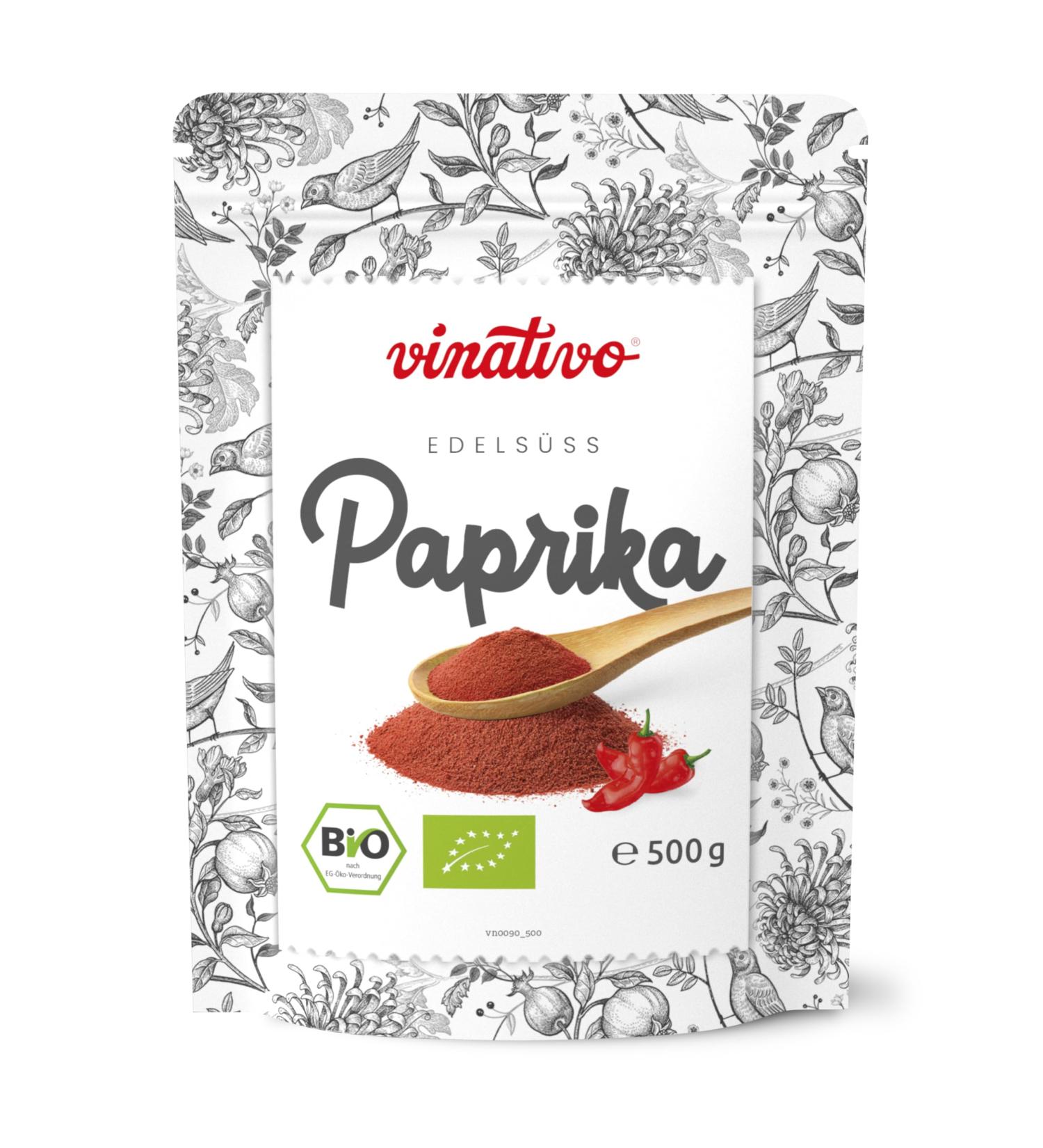 Organic Noble Sweet Paprika 500g - Gourmet Mild Spanish Paprika Powder - Vinativo - Buy Online on GoSupps.com