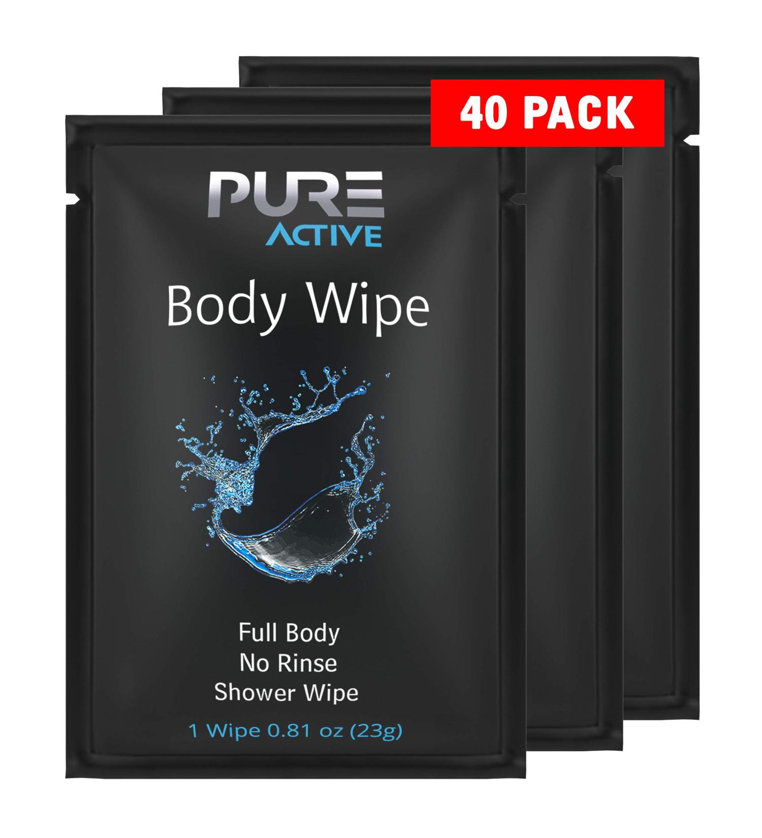 40 Individually Wrapped Shower Body Wipes for Men and Women - Ideal for Gym, Travel, Camping - Personal Hygiene Solution - 1 Count (Pack of 40) - Buy Online on GoSupps.com