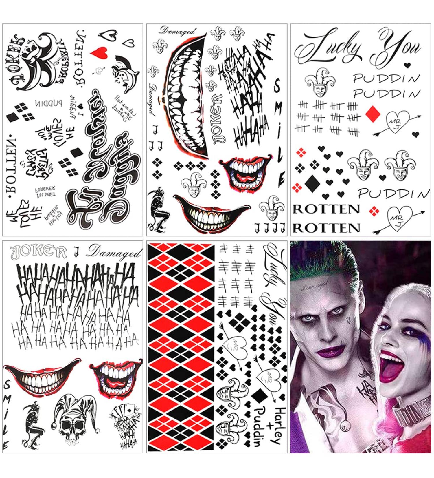 Halloween Temporary Tattoos Stickers - 5 Large Sheets for Women Men Kids | Halloween Cosplay Makeup Fake Tattoos | Costume Accessories & Party Supplies - Buy Online on GoSupps.com