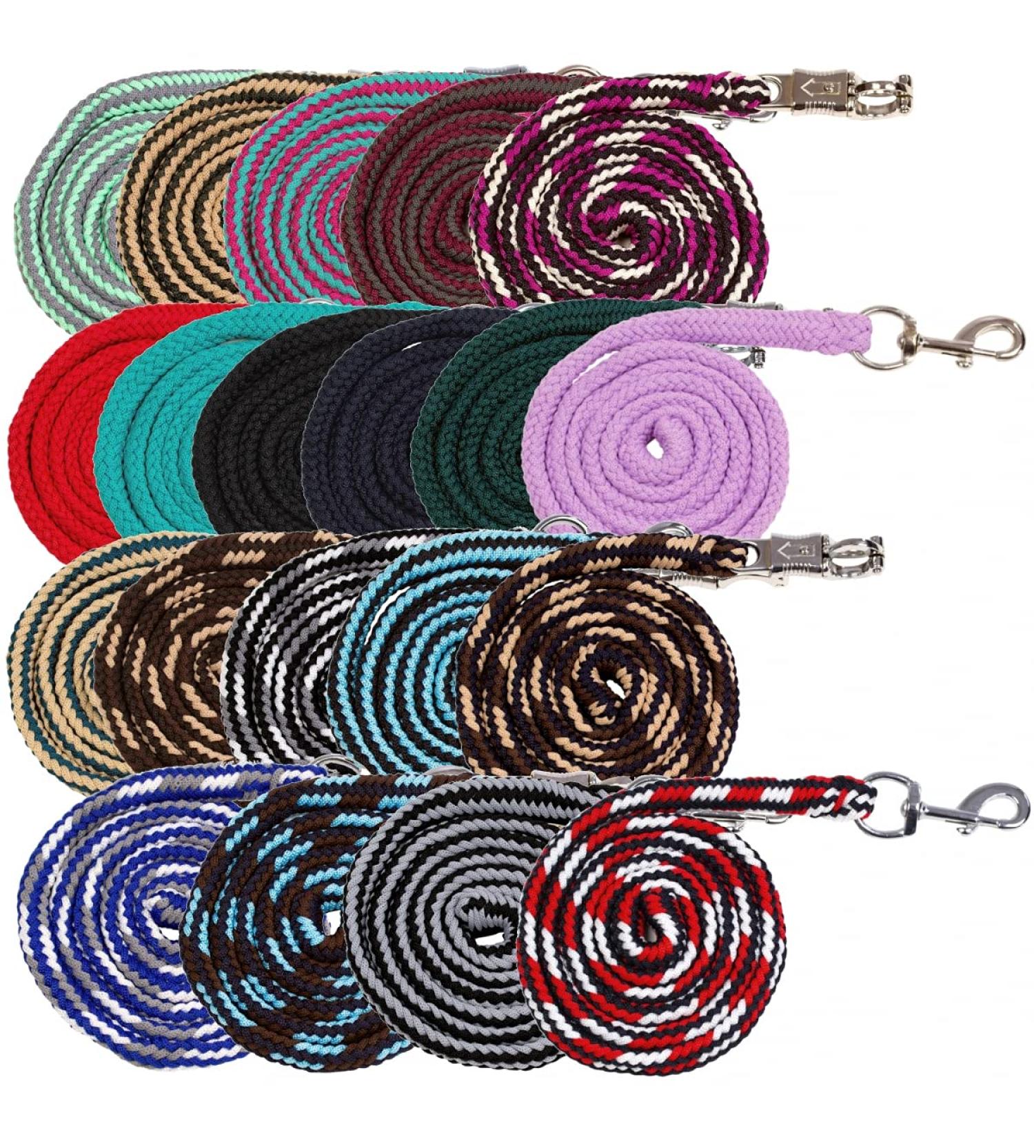 RL24 lead rope with snap hook or panic hook BASICLINE in many colors dark blue/brown/beige panic hook