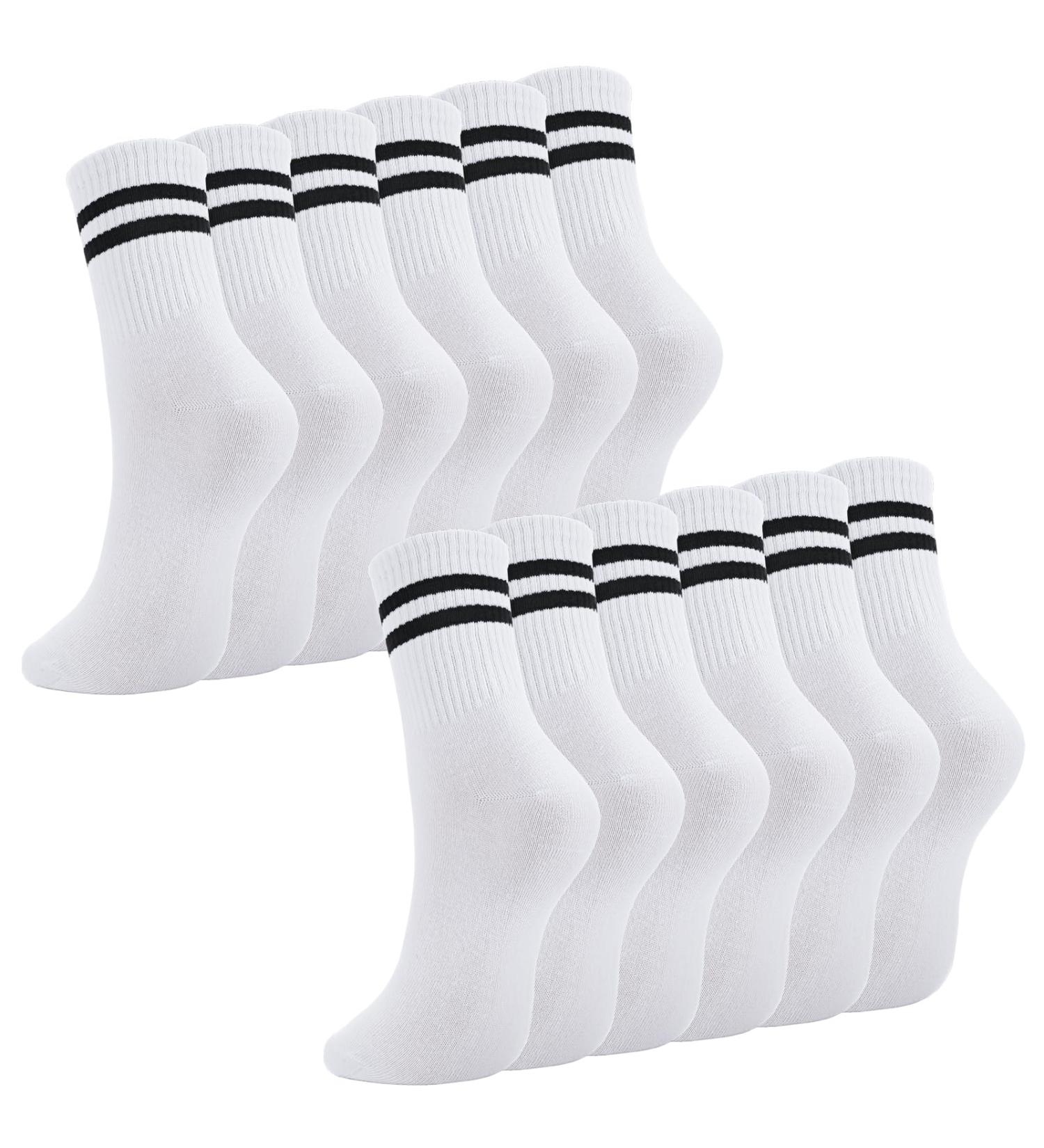 Buy Utensilsto Women's Sports Socks - 6 Pairs of Tennis & Striped Cotton Socks (Size 38-43) - Comfortable & Stylish - Buy Online on GoSupps.com