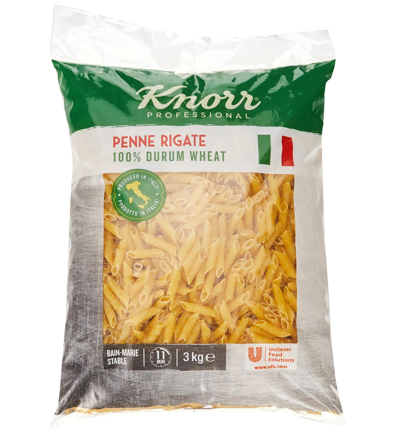 Knorr Penne Rigate Tube Pasta - 3kg Bulk Pack | Premium Quality Pasta for International Shipping - Buy Online on GoSupps.com