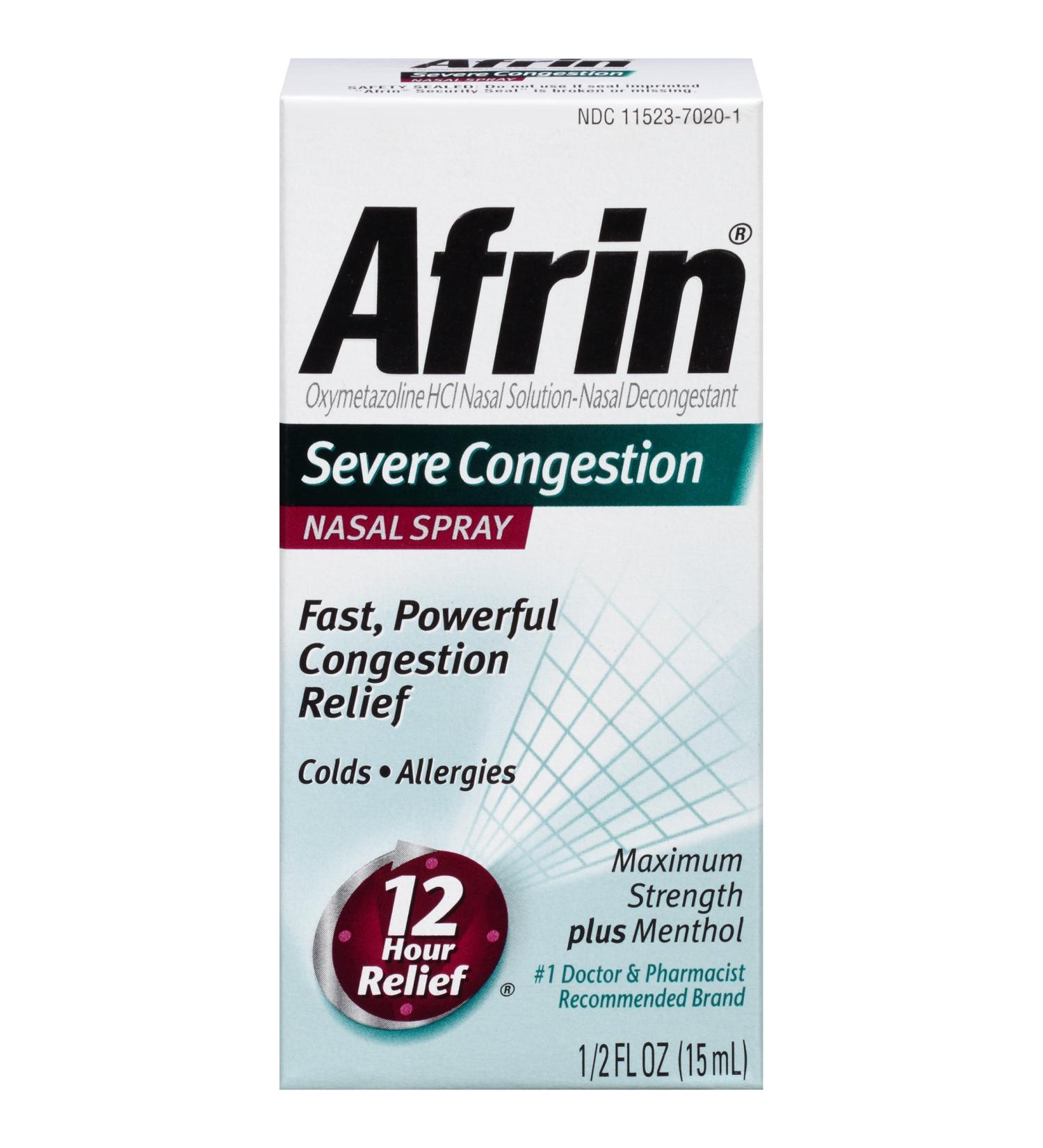 Afrin Severe Congestion Nasal Spray 0.5oz (15 ml)