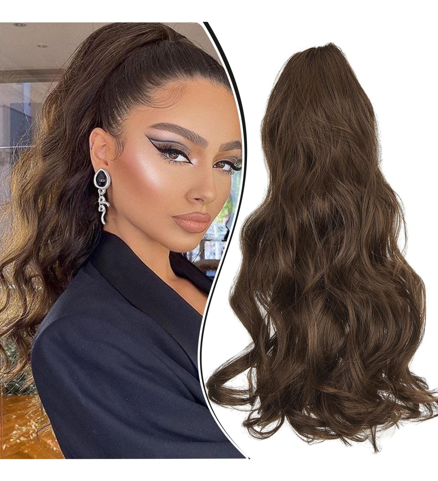 Dcbaboo 18inch Claw Clip in Ponytail Hair Extensions Long Wavy Ponytail Extension Curly Synthetic Pony tails Natural Wave One Piece Hairpiece Fake Ponytail for Women Dark Brown/Light Auburn 18 inch 150g Dark Brown/Light Auburn - Buy Online on GoSupps.com