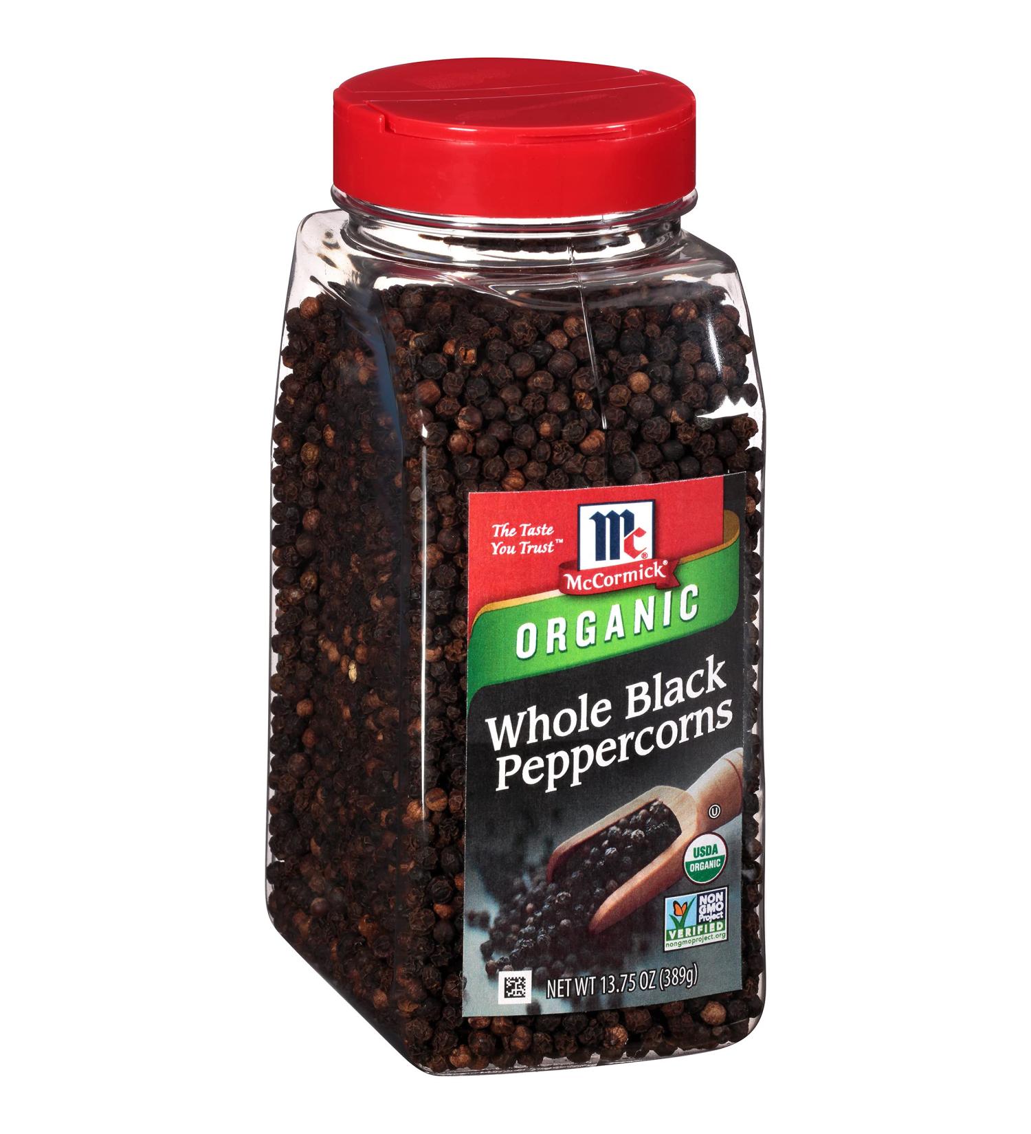 McCormick Organic Whole Black Peppercorns 13.75 oz - Premium Quality Spice - Buy Online on GoSupps.com