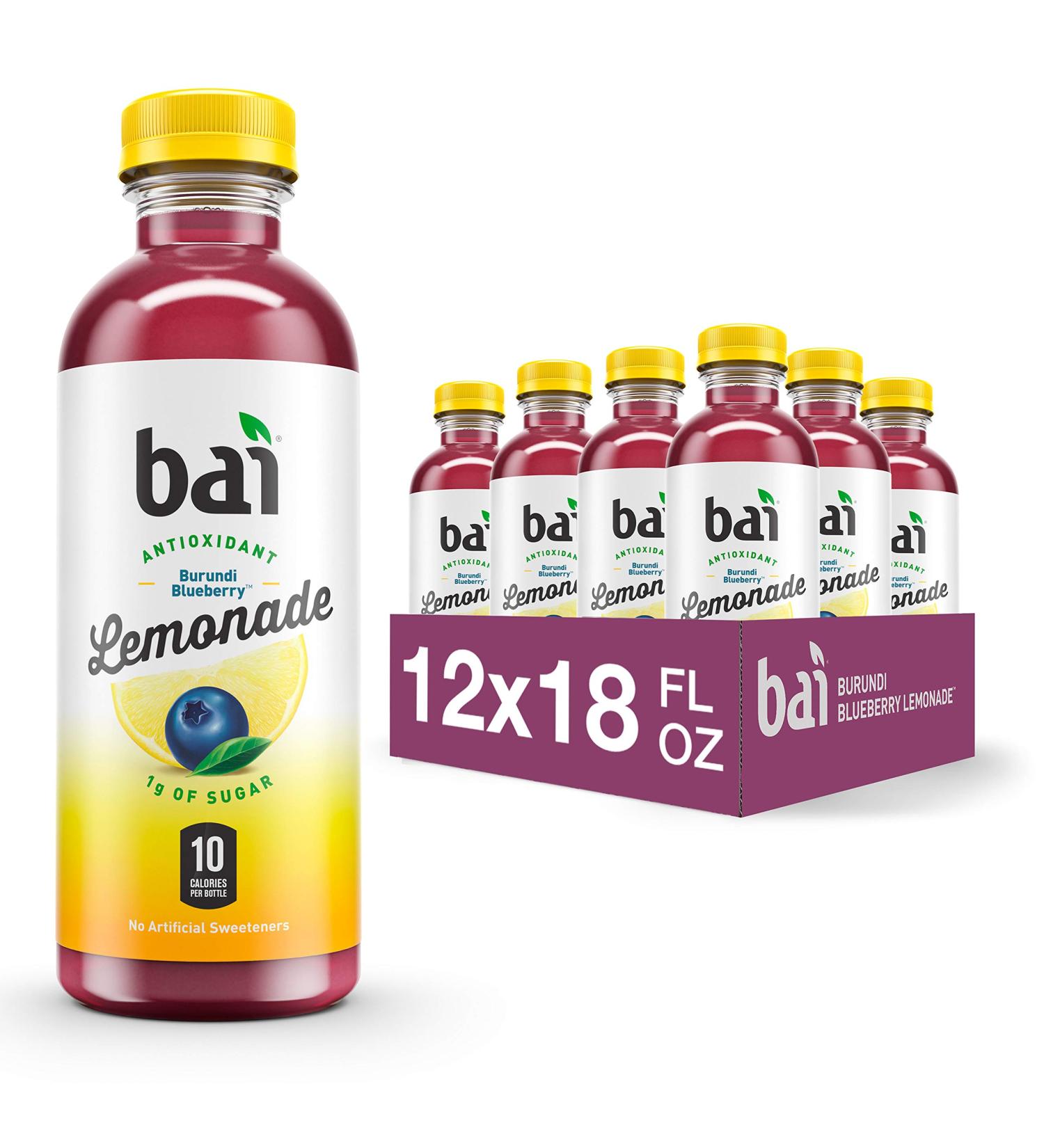 Bai Flavored Water Burundi Blueberry Lemonade - Antioxidant Infused 18oz Bottles (Pack of 12) - Buy Online on GoSupps.com