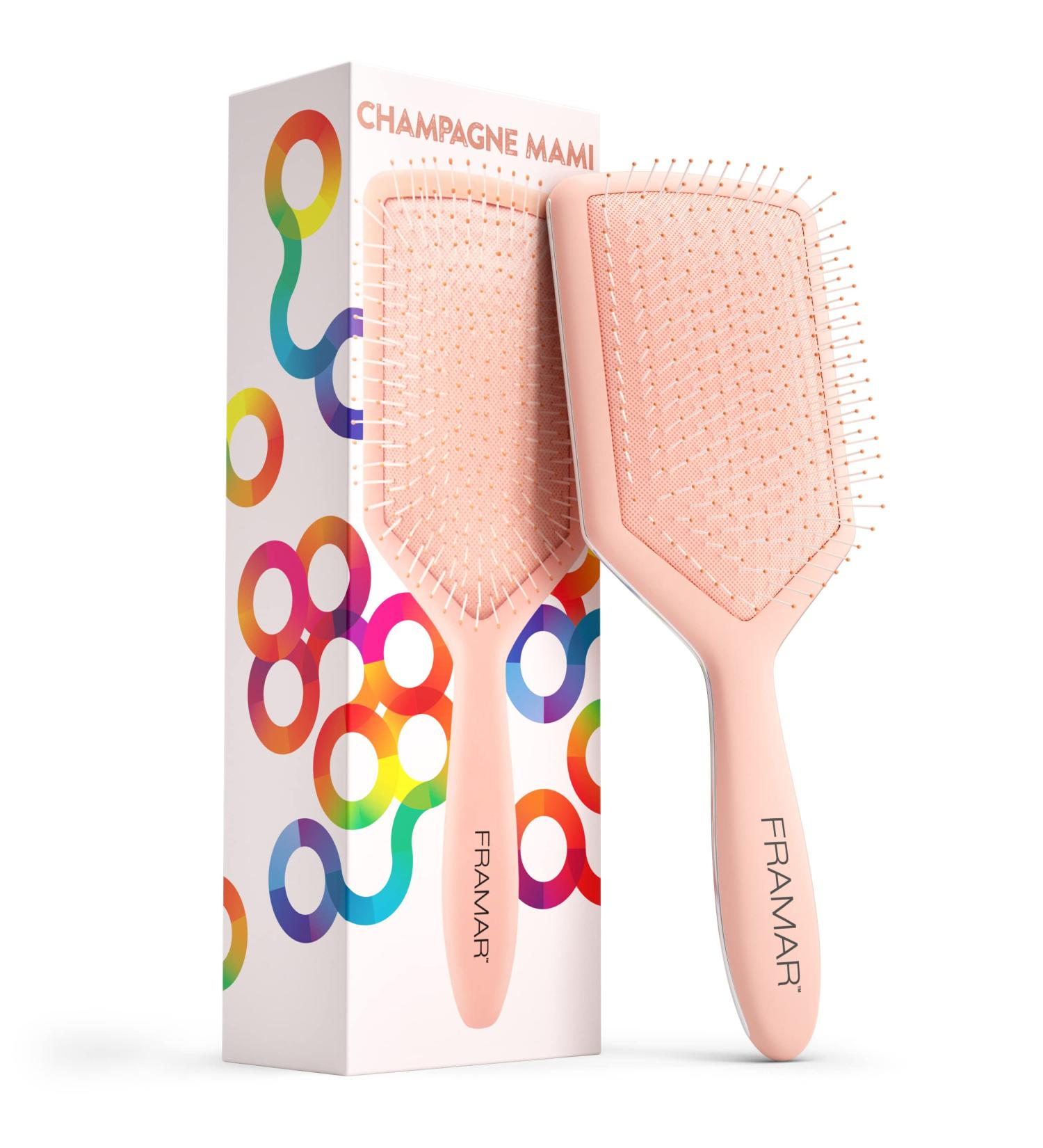 Framar Detangler Paddle Brush - Elegant Detangling Hair Brush for Women, Men, and Children - Champagne - Buy Online on GoSupps.com