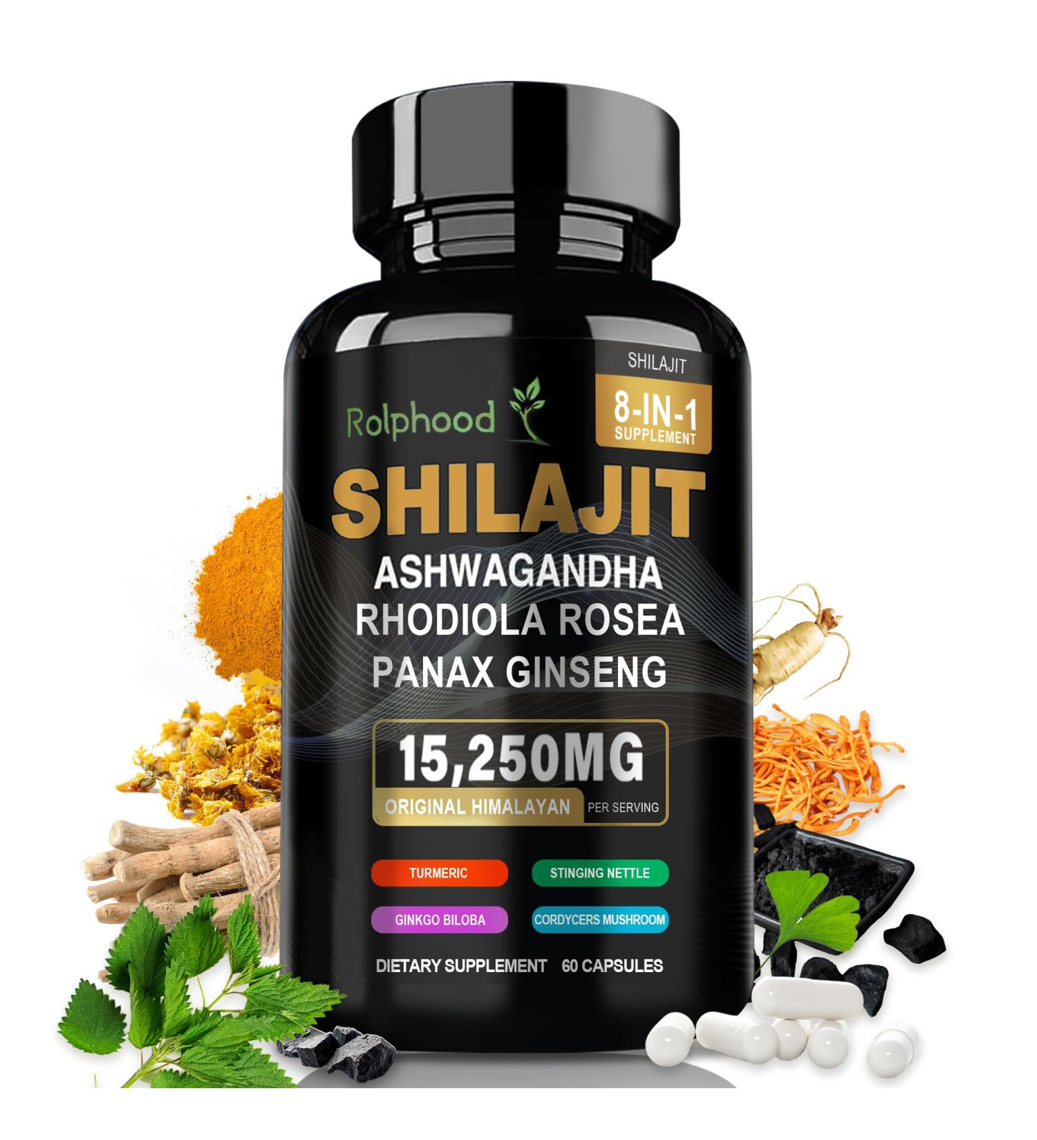 Shilajit Capsules Shilajit for Men & Women with 85+ Trace Minerals 8-in-1 Pure Himalayan Shilajit Supplements for Energy & Endurance Support Stress Less(60 Capsules) - Buy Online on GoSupps.com