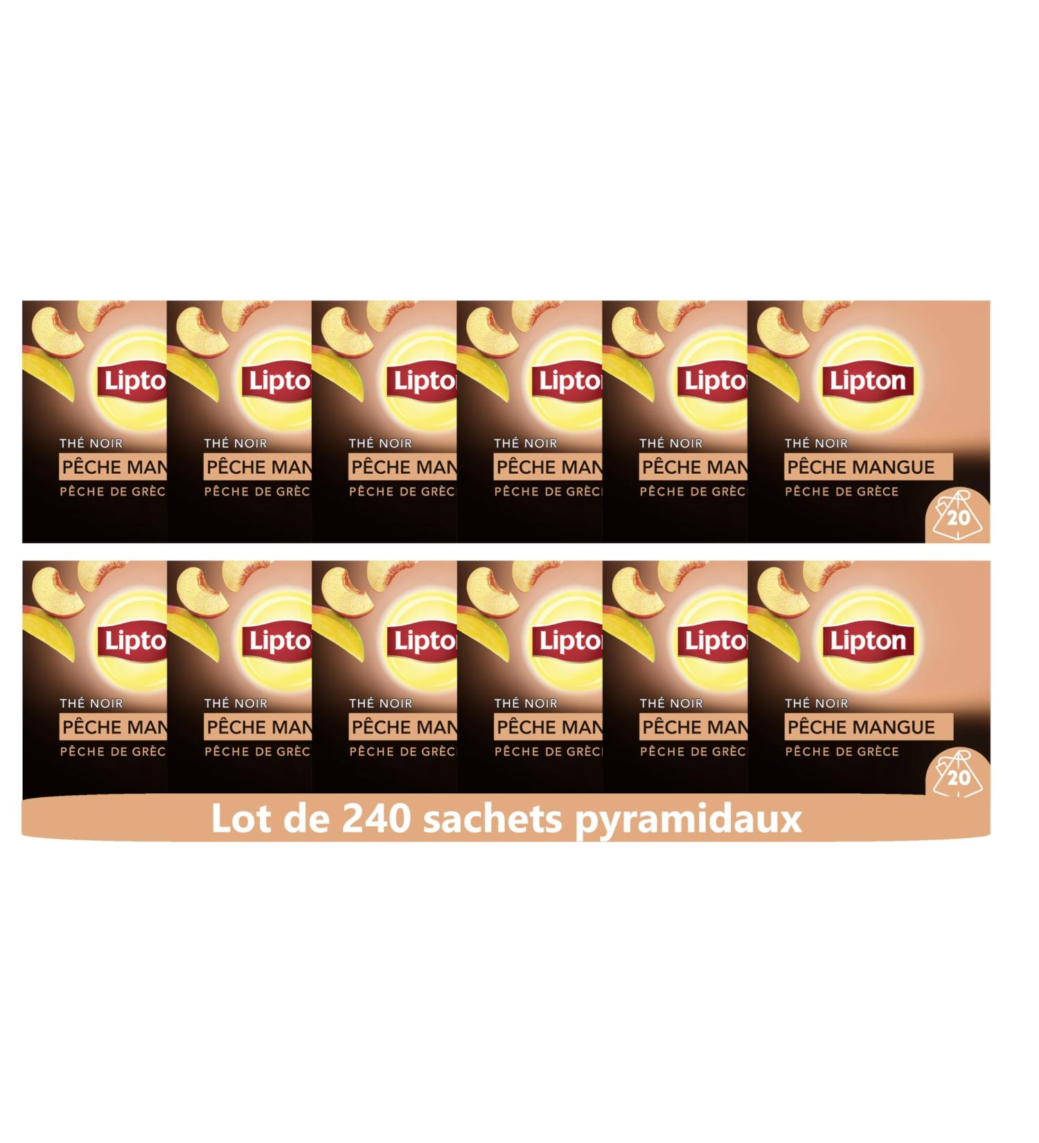 Lipton Th Noir P che Mangue de Gr ce Go t Frais et Equilibr Th Noir 100% d'Origine Naturelle Vitalit 12x20 sachets 240 Sachets - Buy Online on GoSupps.com