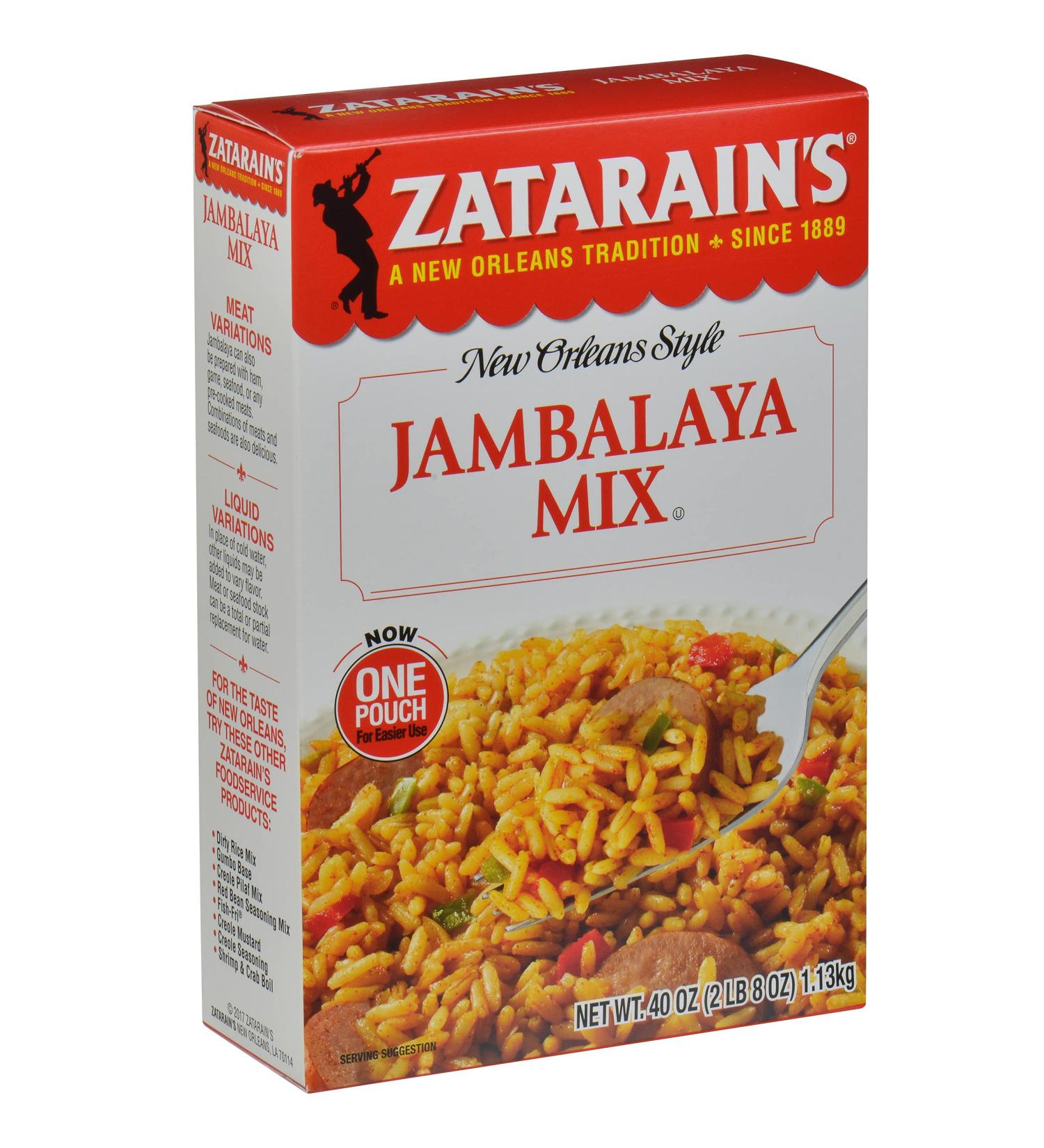 Zatarain's Jambalaya Mix 40 oz - Authentic Cajun Rice Mix for Sausage, Chicken, or Seafood - Buy Online on GoSupps.com