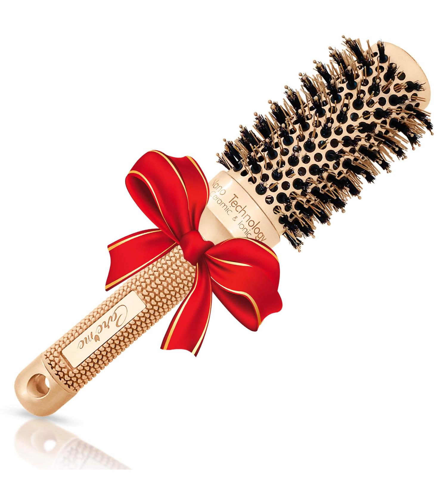 Boars Round Brush for Shoulder Length Hair - 1.7 Inch Ceramic Barrel for Blow Drying, Straightening, Styling, Curling - Vented Roller with Bristles - Pack of 1 - Buy Online on GoSupps.com