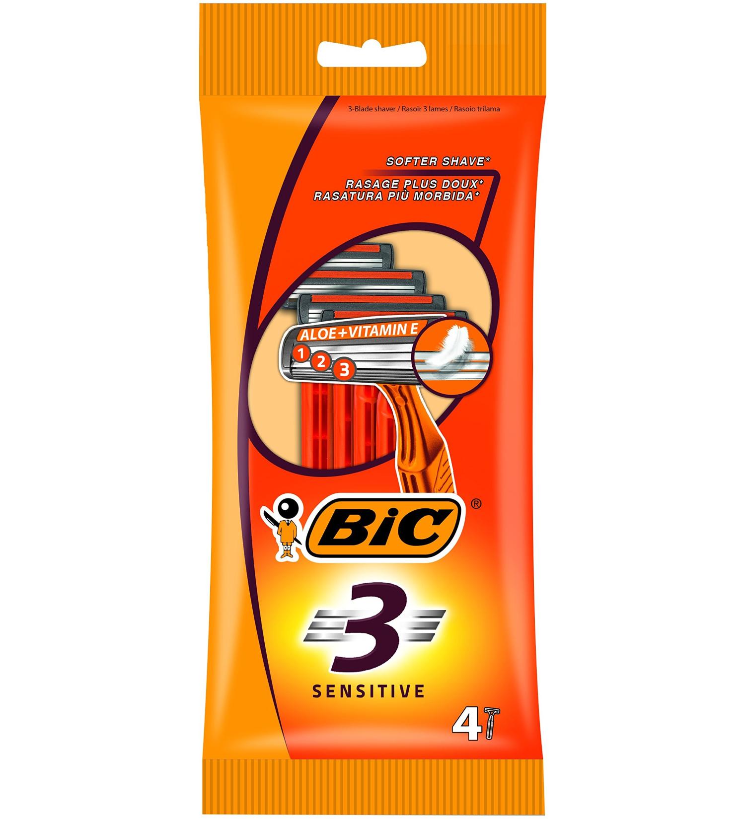 BIC 3 Razors for Men | Sensitive Skin Shaving Solutions | International Shipping Available - Buy Online on GoSupps.com