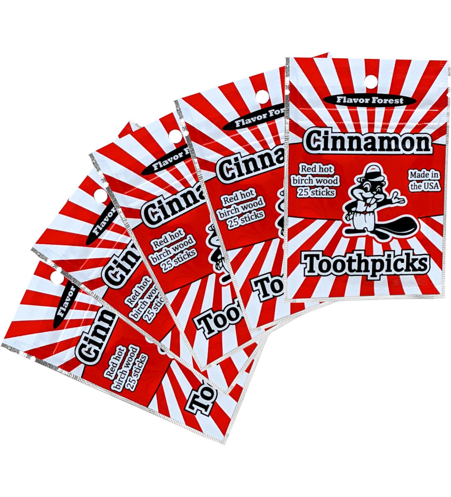 Hot Cinnamon Flavored Toothpicks - USA-Made, Quit Smoking - 5 Packs (125 Picks) - Buy Online on GoSupps.com