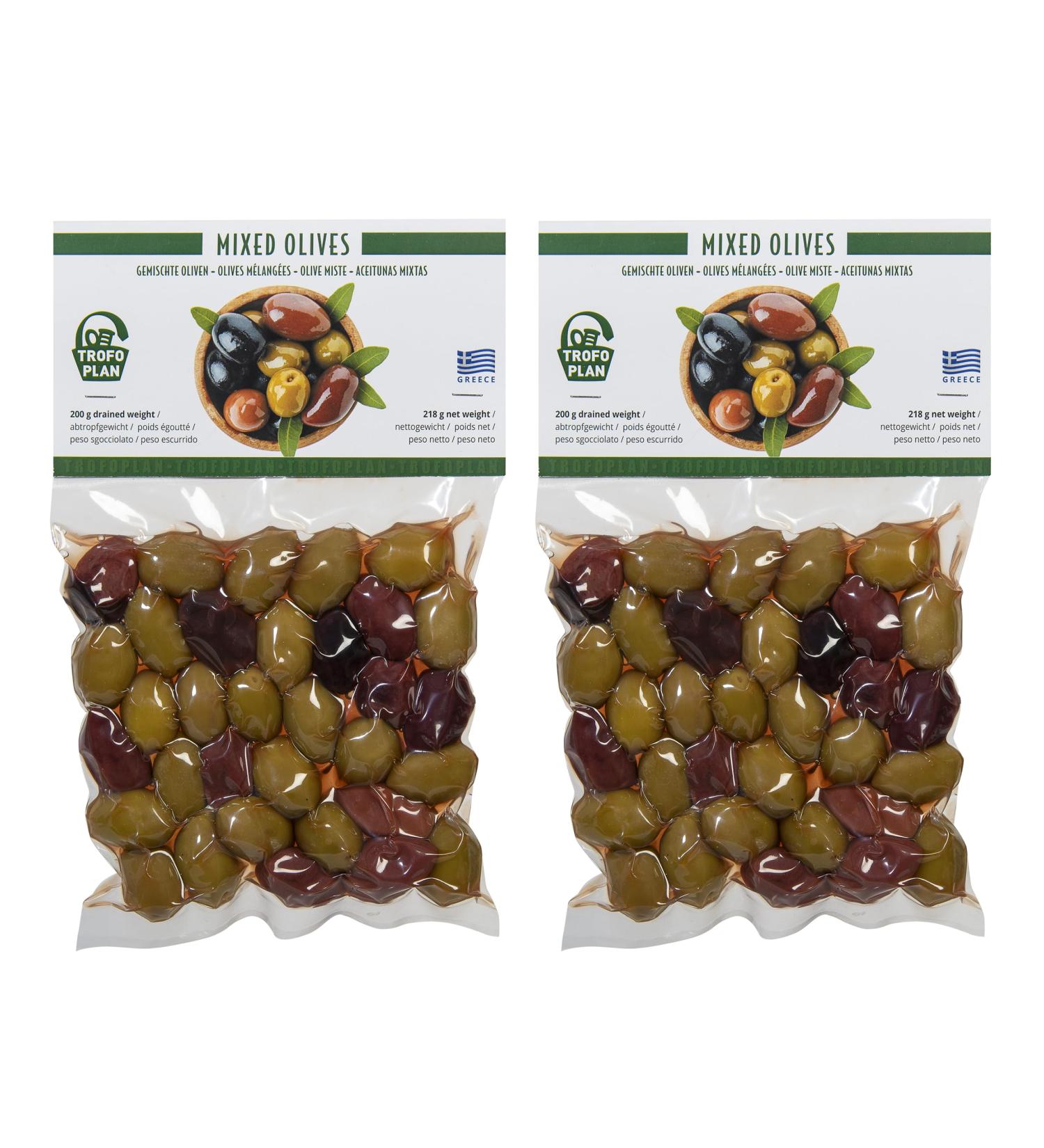TrofoPlan Green Olives and Greek Kalamata Mixed Pack of 2 x 200g (Total: 400g) - Buy Online on GoSupps.com