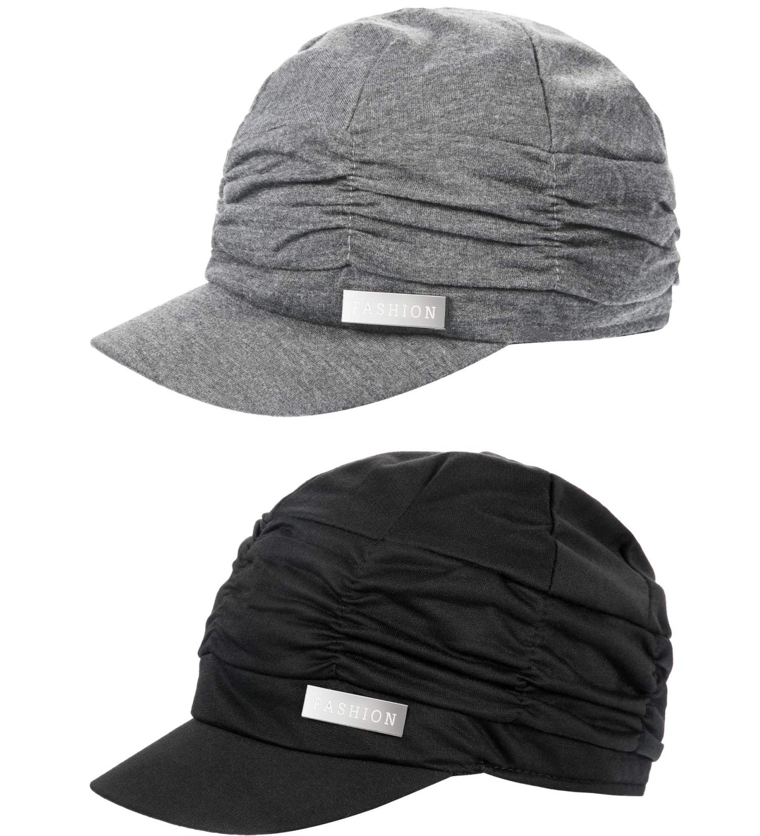 SATINIOR Women Newsboy Cabbie Cap Beret Hats Set - Black & Grey | Stylish Painter Visor Baseball Cap for Women - Buy Online on GoSupps.com