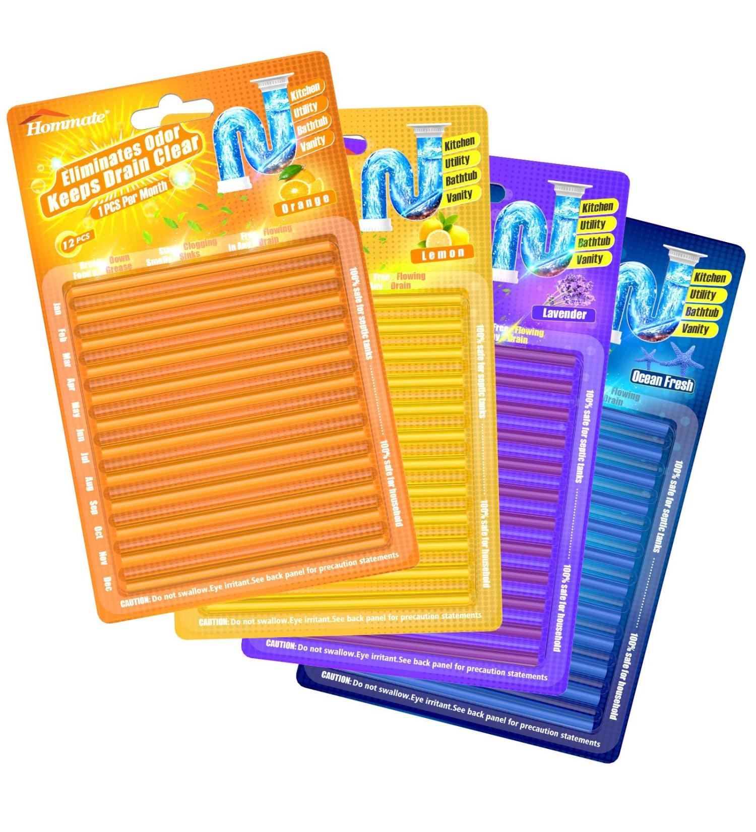 Drain Sticks DrainStix Drain Cleaner Sticks Odor Eliminating Clog Removing Sticks for Sinks & Drains Lemon-XM - Buy Online on GoSupps.com