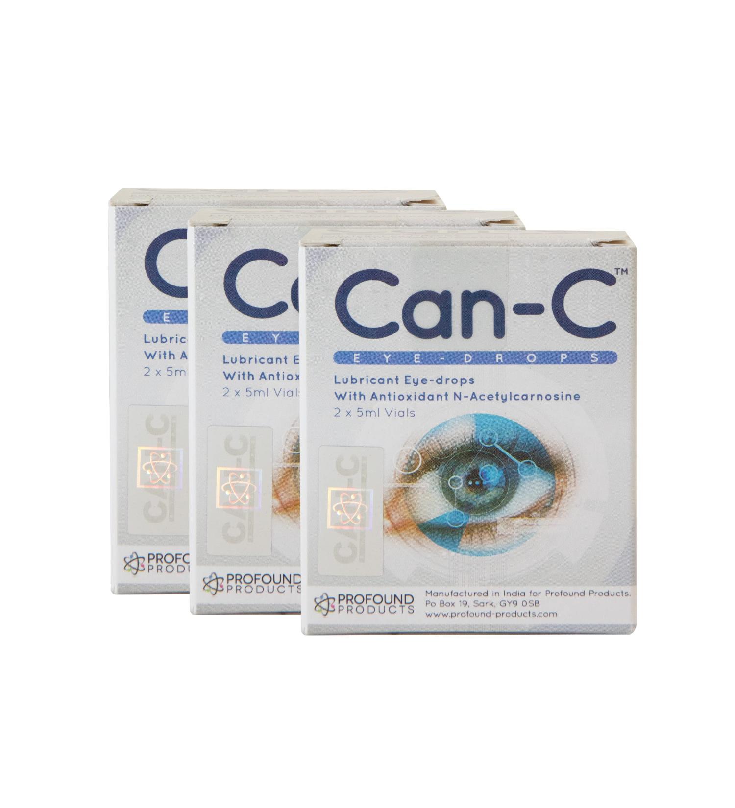 Can-C Eye Drops - Three Boxes, 6 Vials, 0.17 Fl Oz (Pack of 3) - Buy Online on GoSupps.com