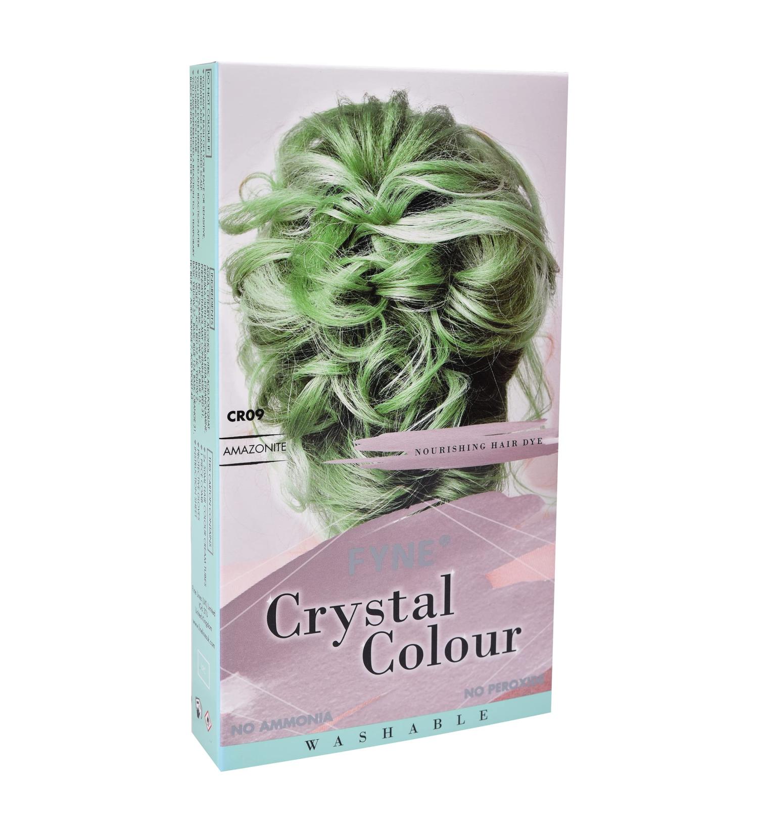 FYNE Crystal Colour Green Pastel Amazonite Semi Permanent Hair Dye | Nice and Easy for Women | with Built-in Conditioner for Healthier, Shiny Hair - Buy Online on GoSupps.com