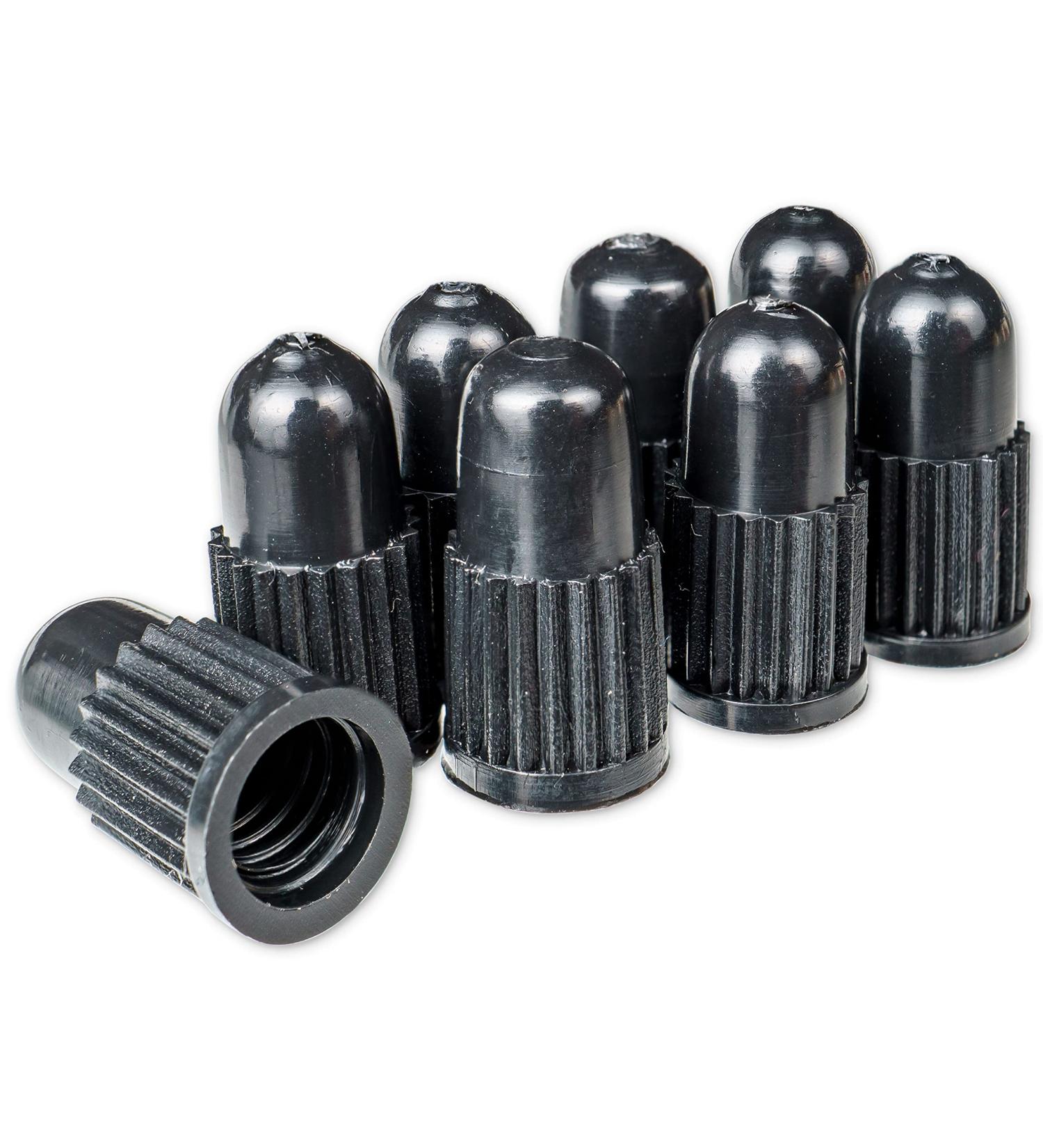 8 Pack Black Plastic Valve Caps for Bicycle Tires - Compatible with Dunlop & Presta Valves | Durable Tire Valve Covers - Buy Online on GoSupps.com