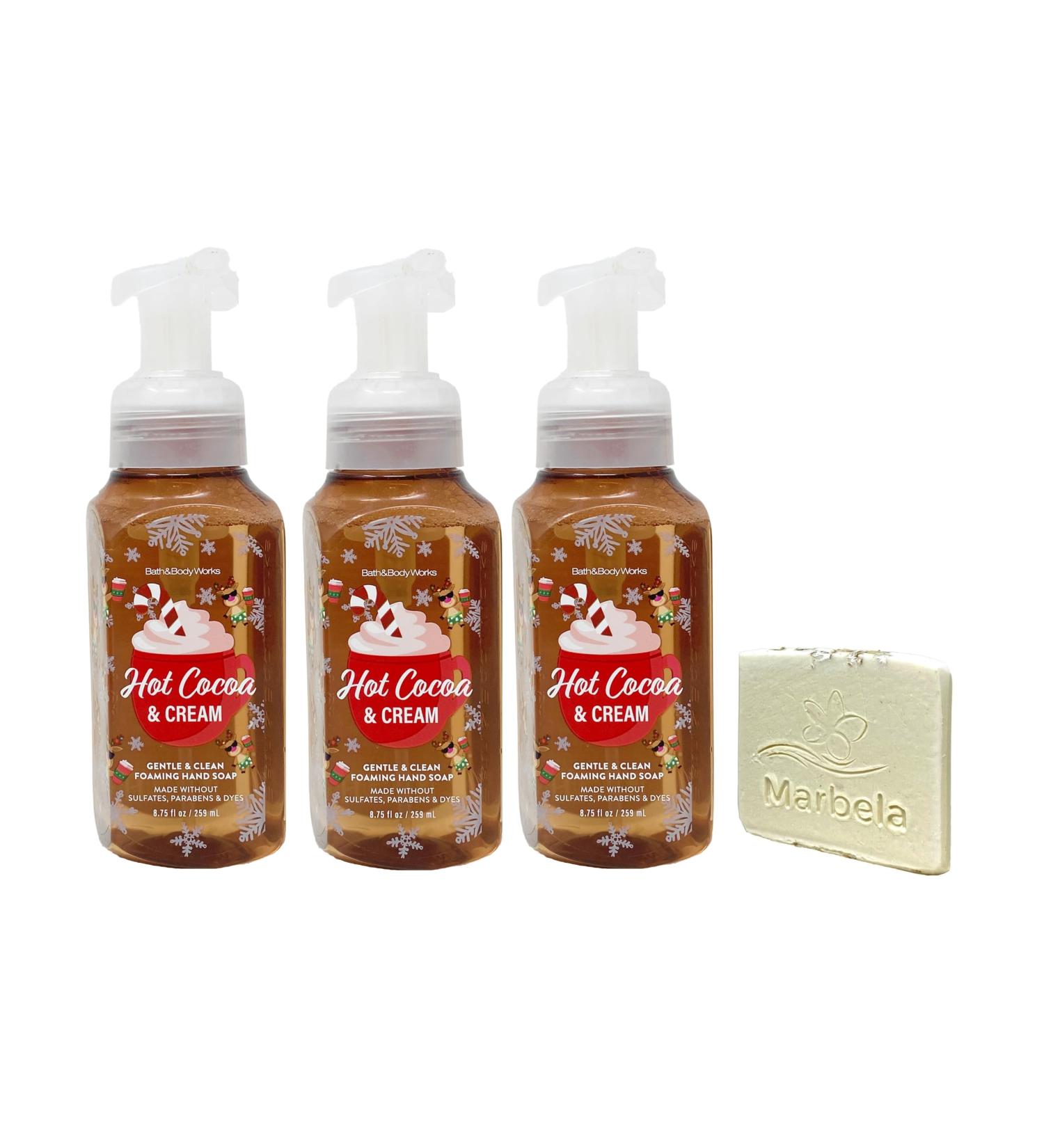 Bath & Body Works Hot Cocoa & Cream - 3 of Pack Gentle & Clean Foaming Hand Soap Bundle with a Natural Oats Sample Soap - Buy Online on GoSupps.com
