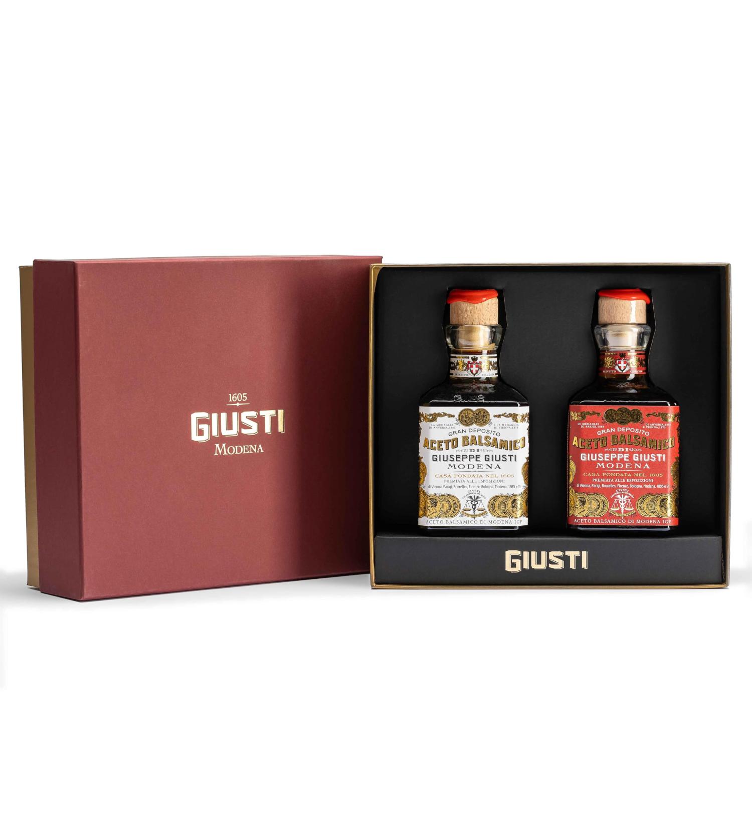 Giusti - Modena balsamic vinegar gift set 2 and 3 gold medals - 2 x 250 ml - Buy Online on GoSupps.com