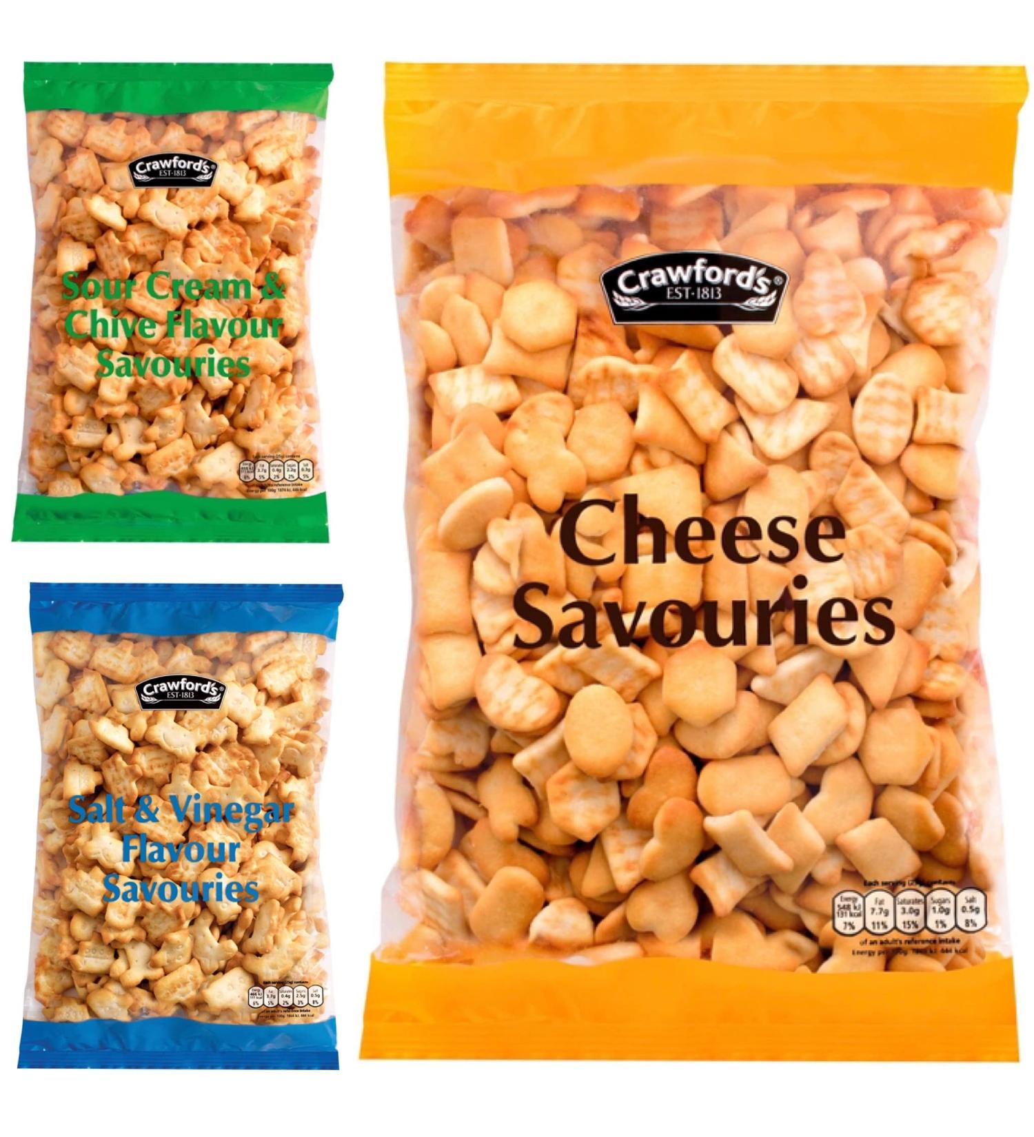  Multiple MULTIPLE Crawfords Pack of 3 cheese bags 300g salt and vinegar 250g sour cream and chives 250g - Buy Online on GoSupps.com